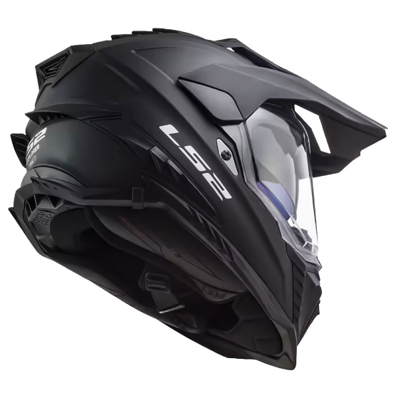LS2 MX701 EXPLORER SOLID MATINIS JUODAS KROSINIS ŠALMAS