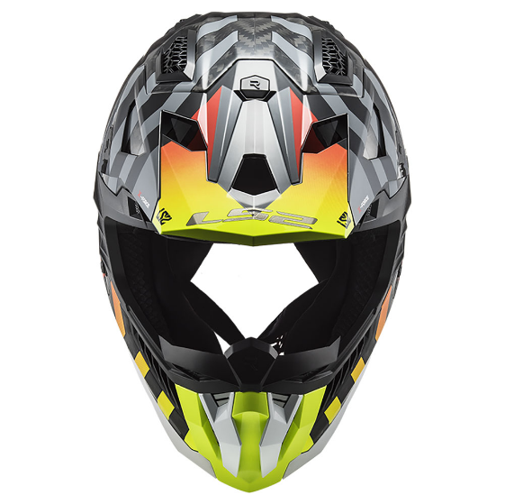 LS2 MX703 C X-FORCE BARRIER CARBON GELTONA RAUDONA KROSINIS ŠALMAS