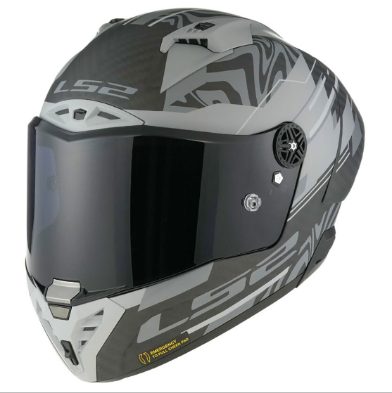 LS2 FF805 THUNDER GP AERO POLAR CARBON  UŽDARAS ŠALMAS