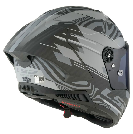 LS2 FF805 THUNDER GP AERO POLAR CARBON  UŽDARAS ŠALMAS