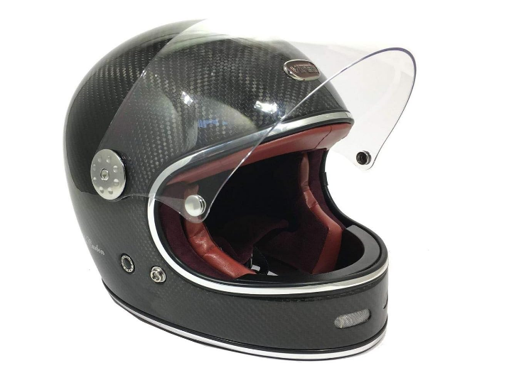 VIPER F656 CARBON VINTAGE CRASH RETRO UŽDARAS MOTO ŠALMAS