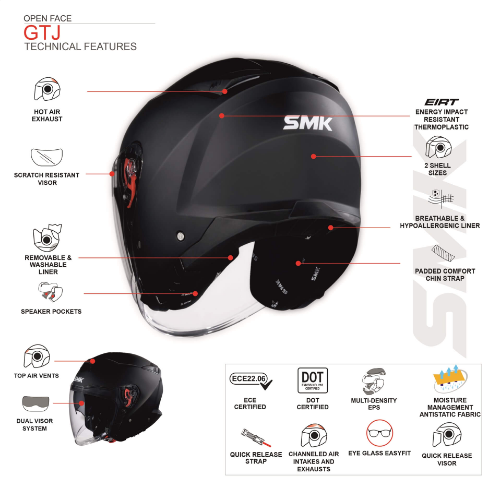 SMK GTJ-S01 GL200 ATVIRAS ŠALMAS