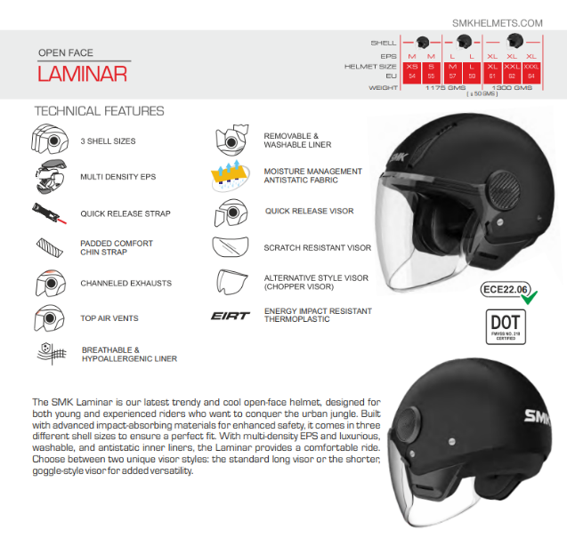 SMK LAMINAR GL200 ATVIRAS ŠALMAS