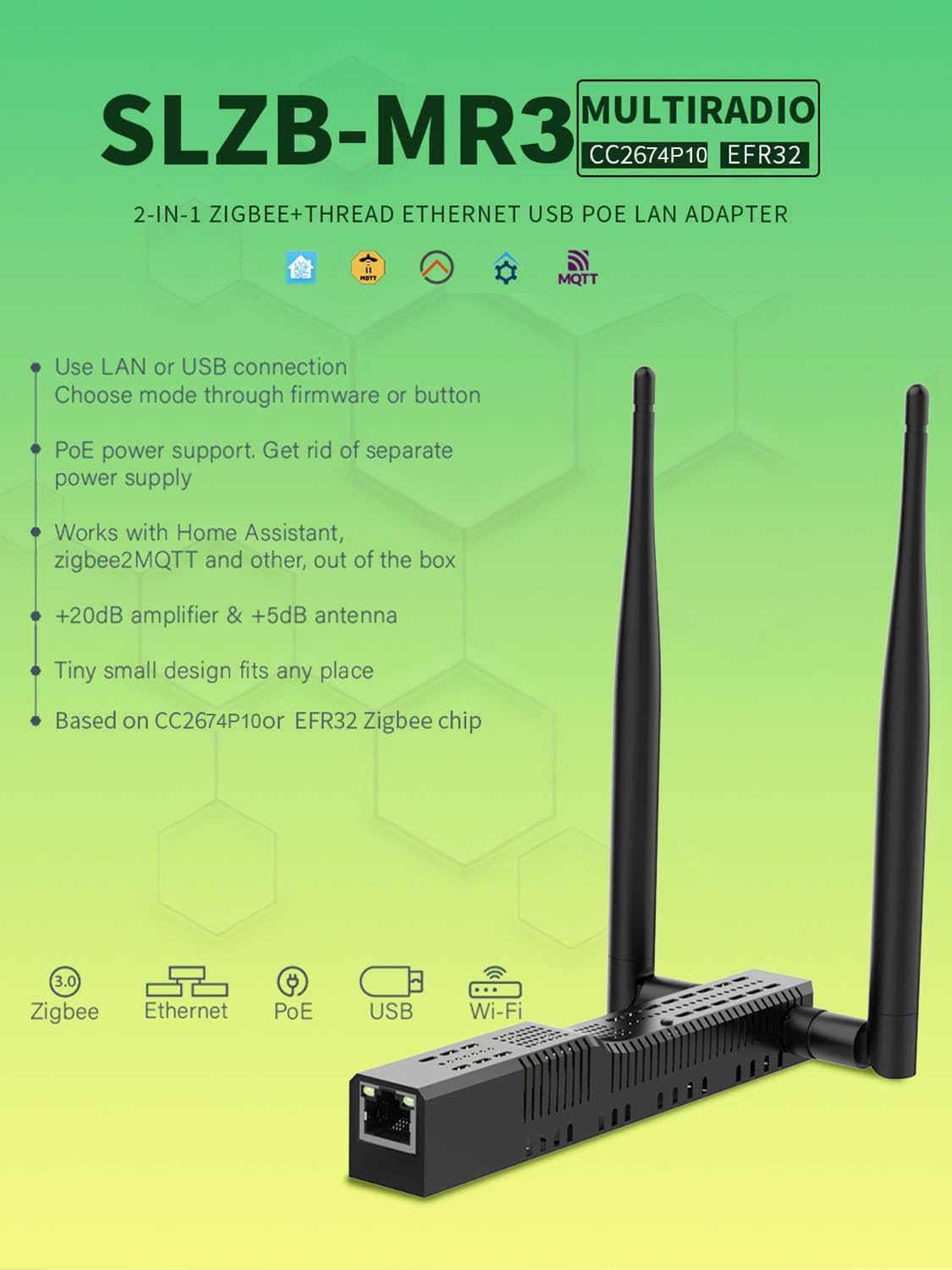 SMLIGHT SLZB-MR3 - Multi Radio Adapter