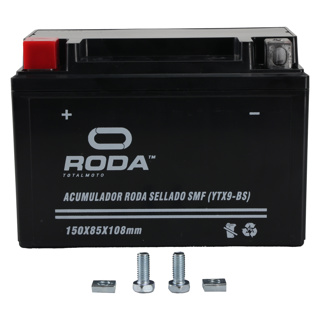 BATERIA YTX9-BS ACUMULADOR SELLADO SMF (YTX9-BS) MARCA  RODA 12V 8A