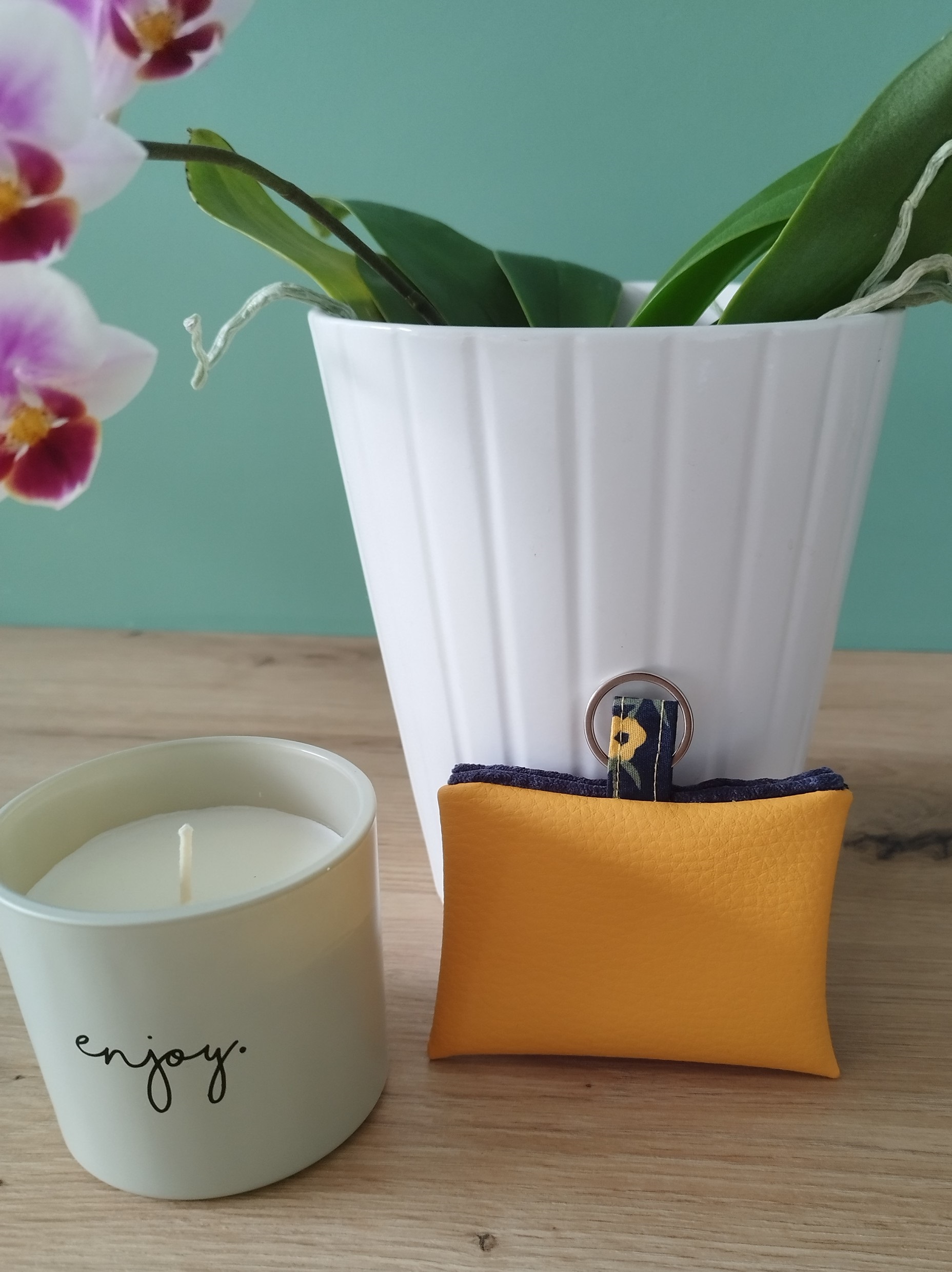 Porte carte ALBA jaune et bleu