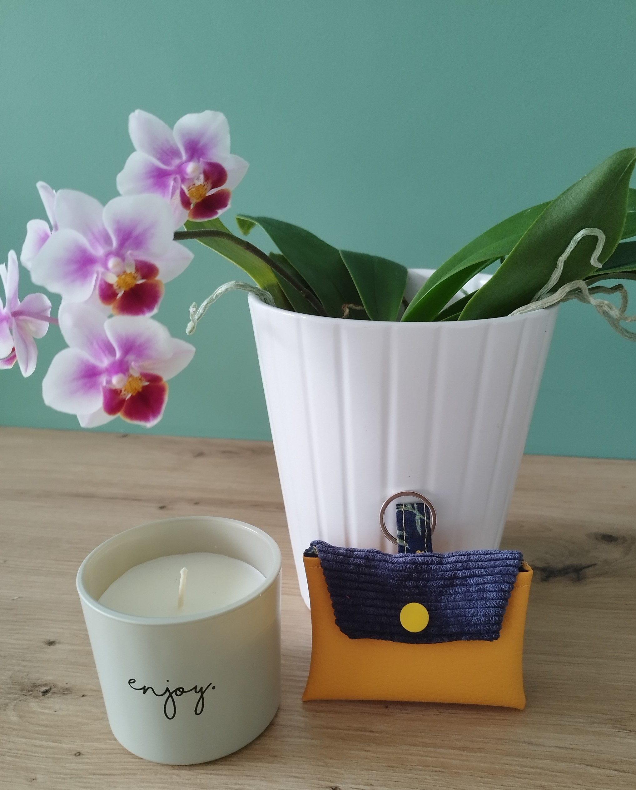 Porte carte ALBA jaune et bleu