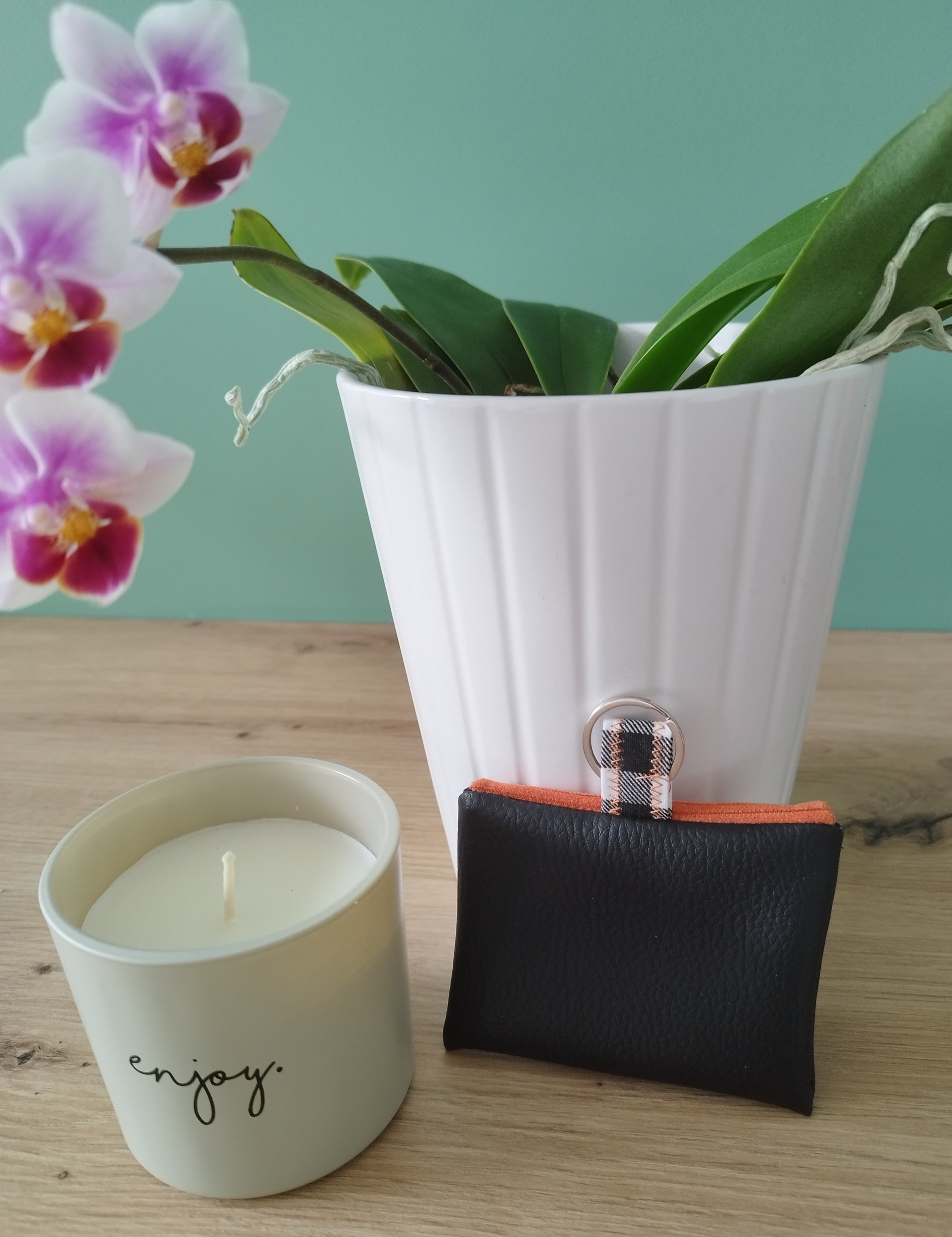 Porte cartes ALBA noir et orange