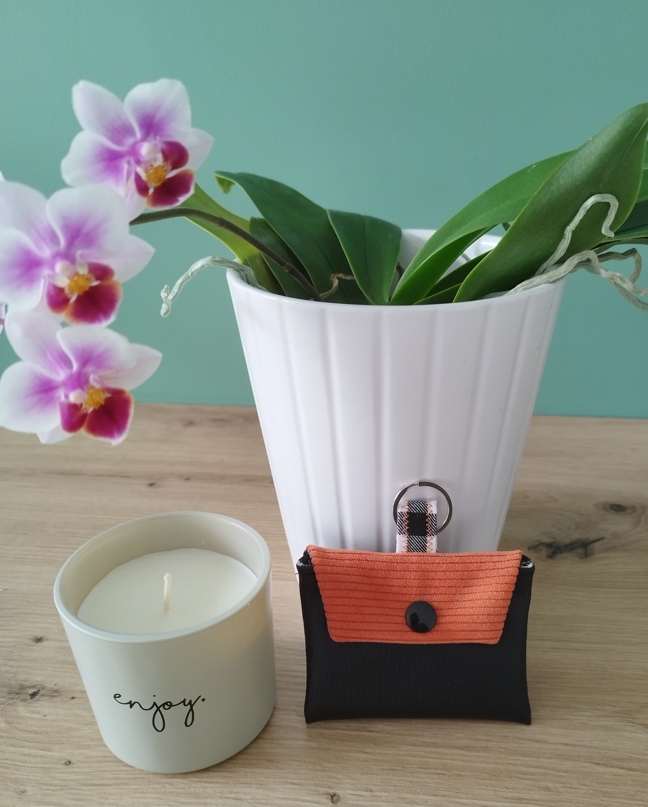 Porte cartes ALBA noir et orange