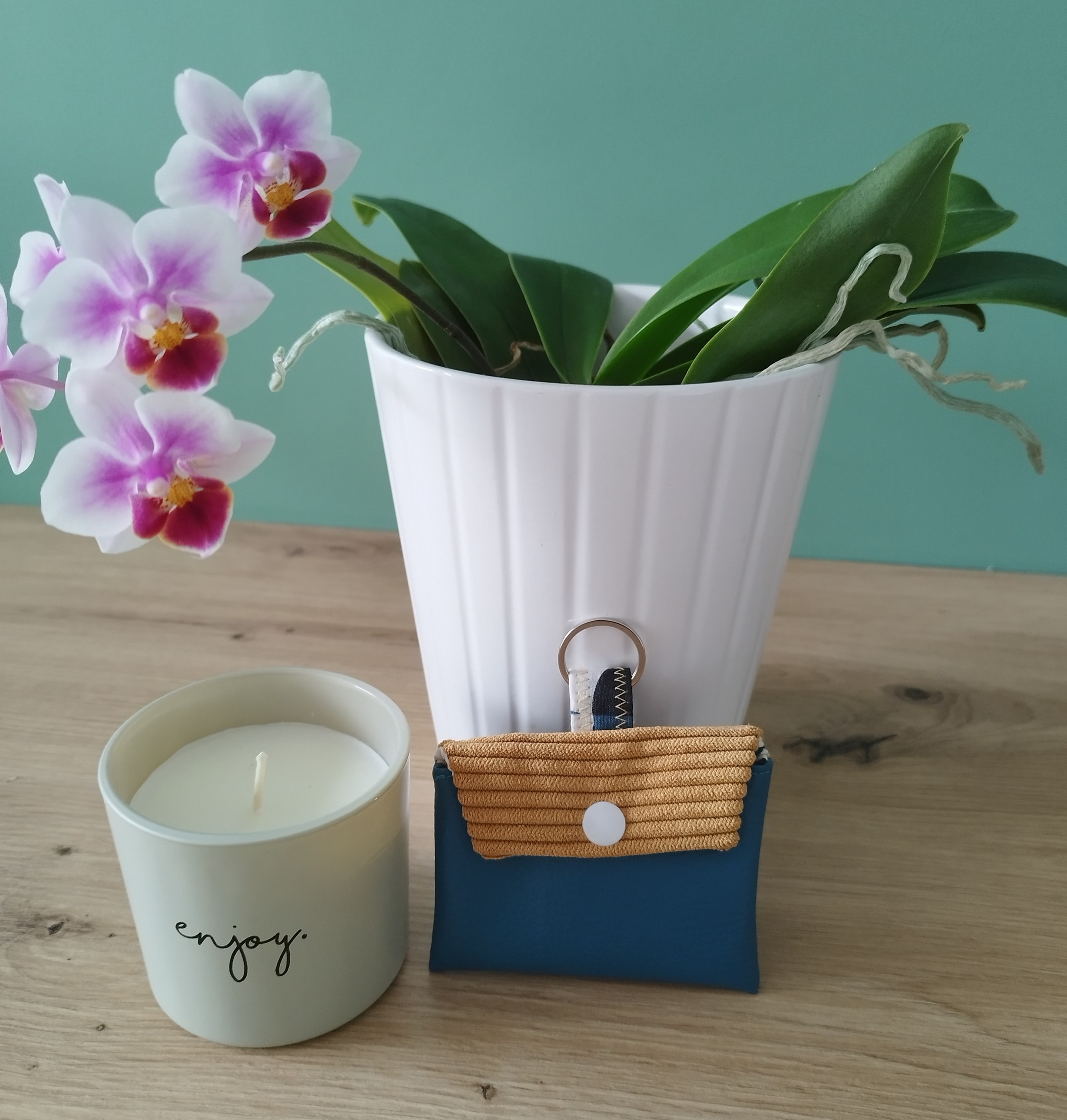 Porte cartes ALBA bleu et jaune