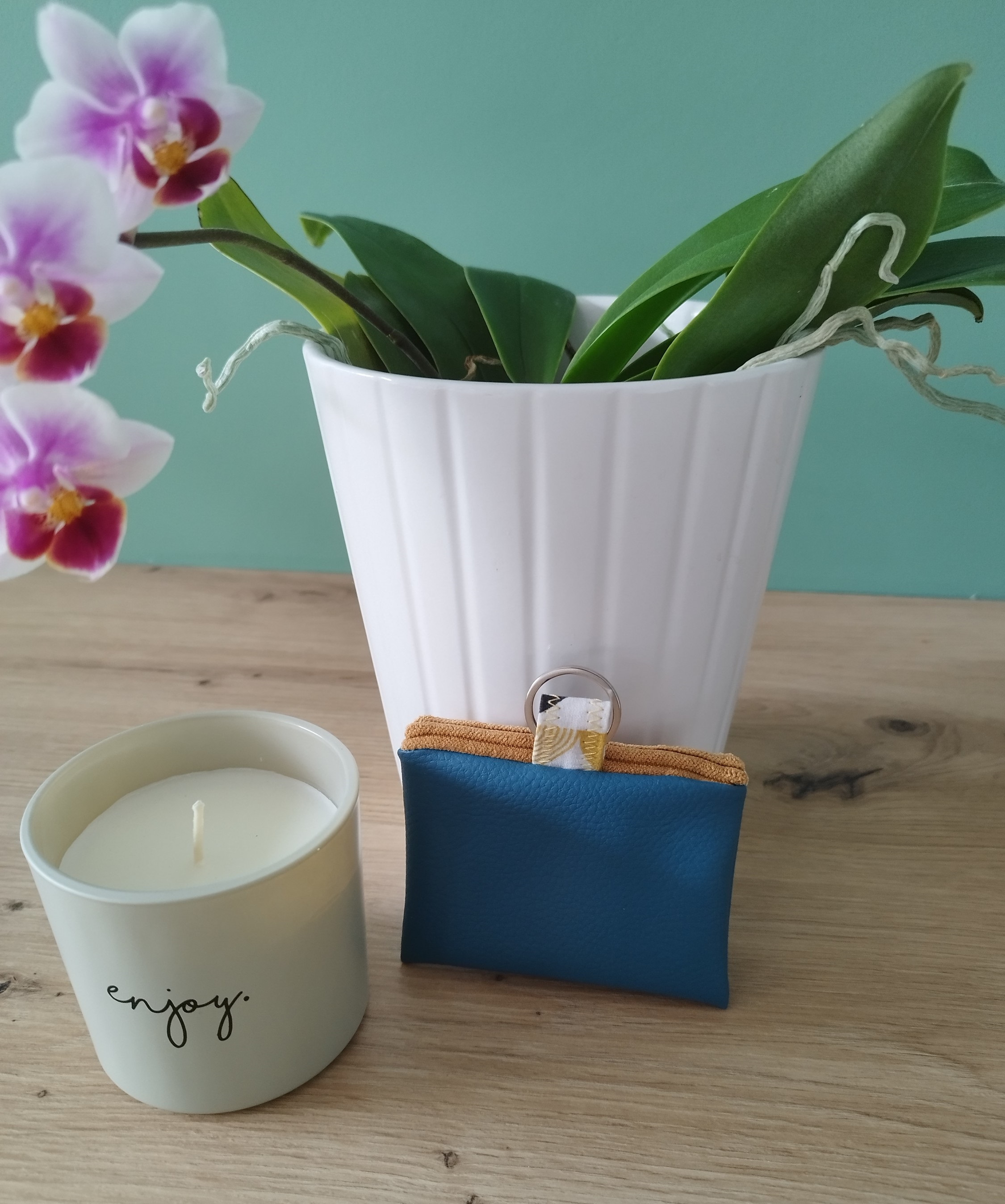 Porte cartes ALBA bleu et jaune