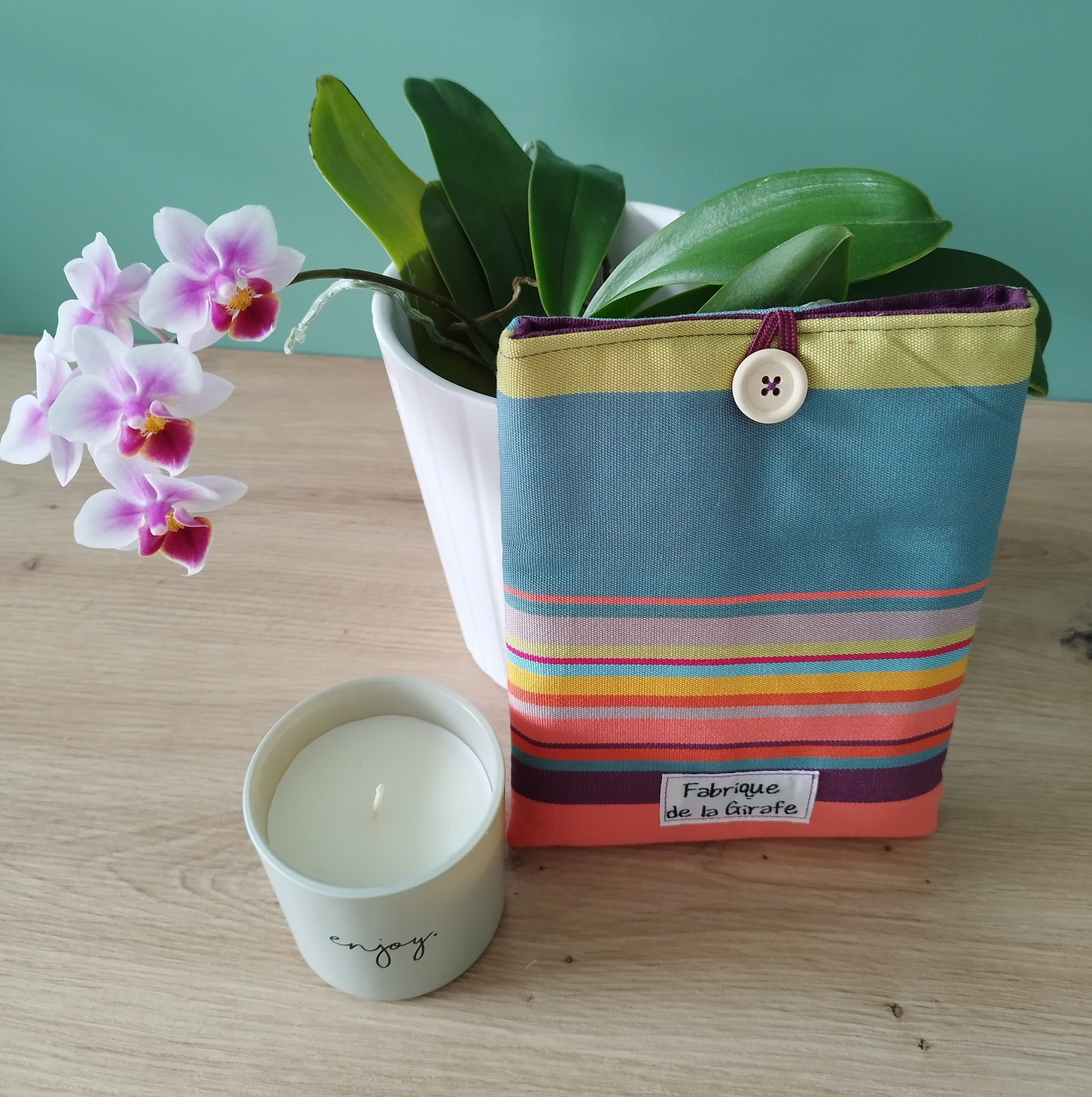 Housse liseuse ou livre de poche ECHO en tissu multicolore