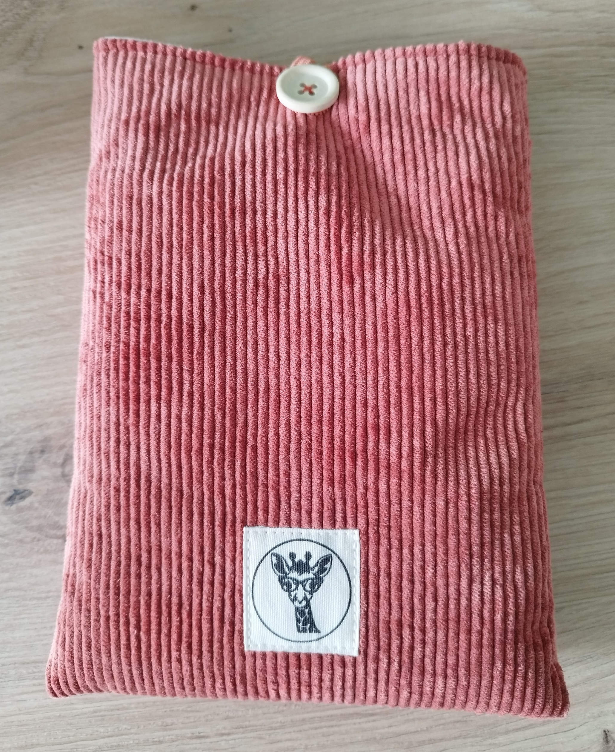 Housse liseuse ou livre de poche ECHO en velours saumon