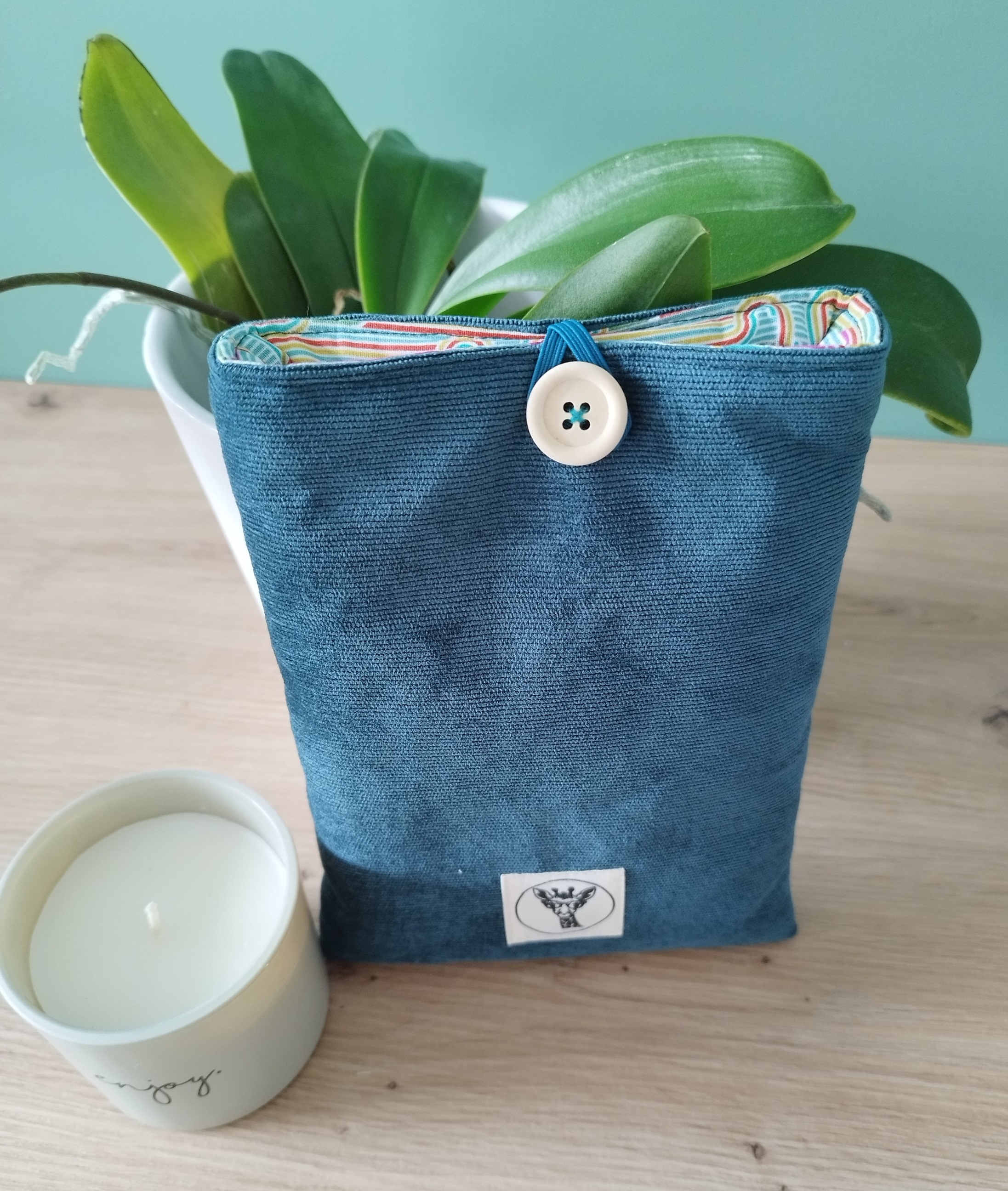 Housse liseuse ou livre de poche ECHO en velours vert émeraude