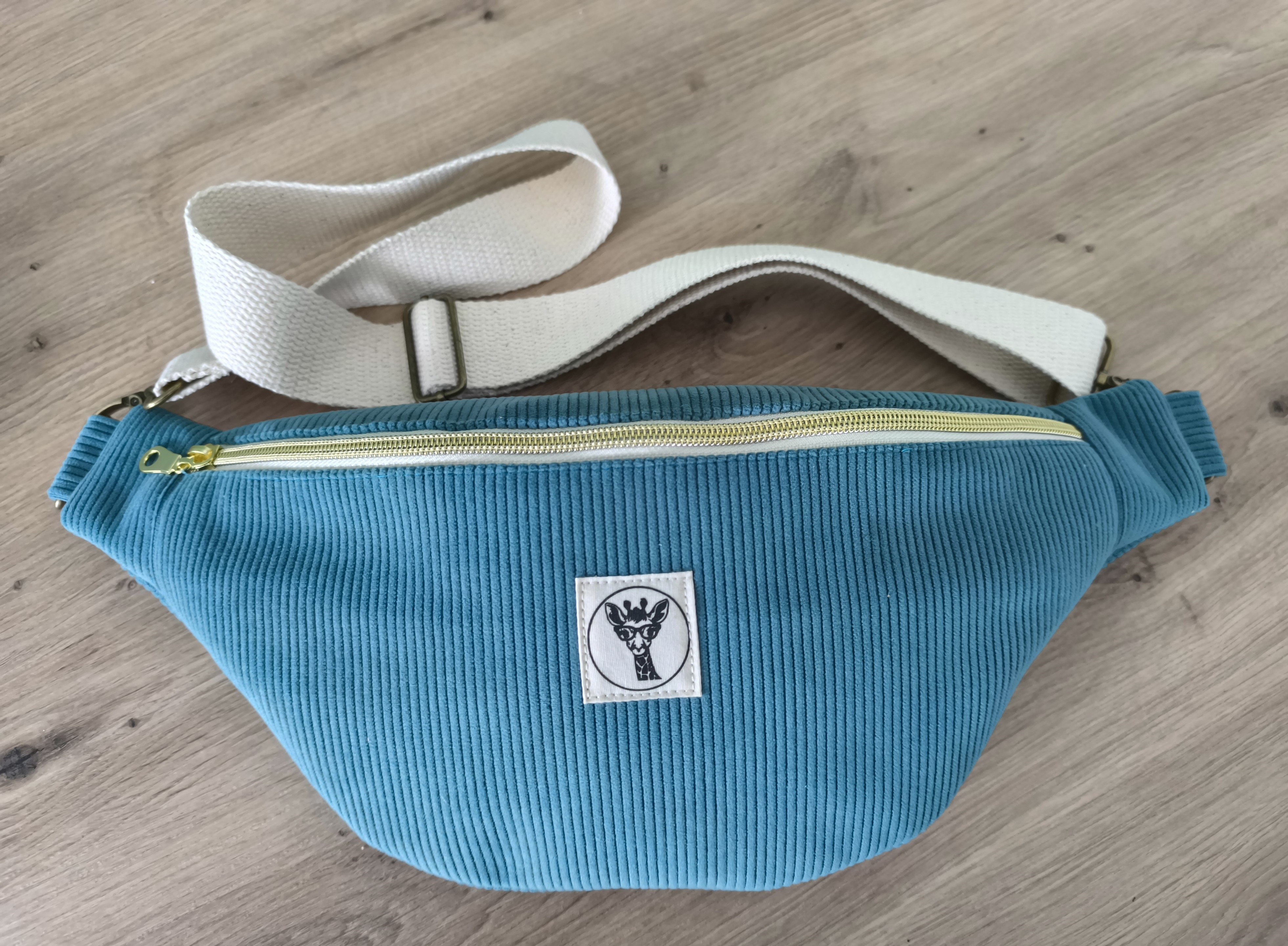 Sac banane GALAXY velours turquoise