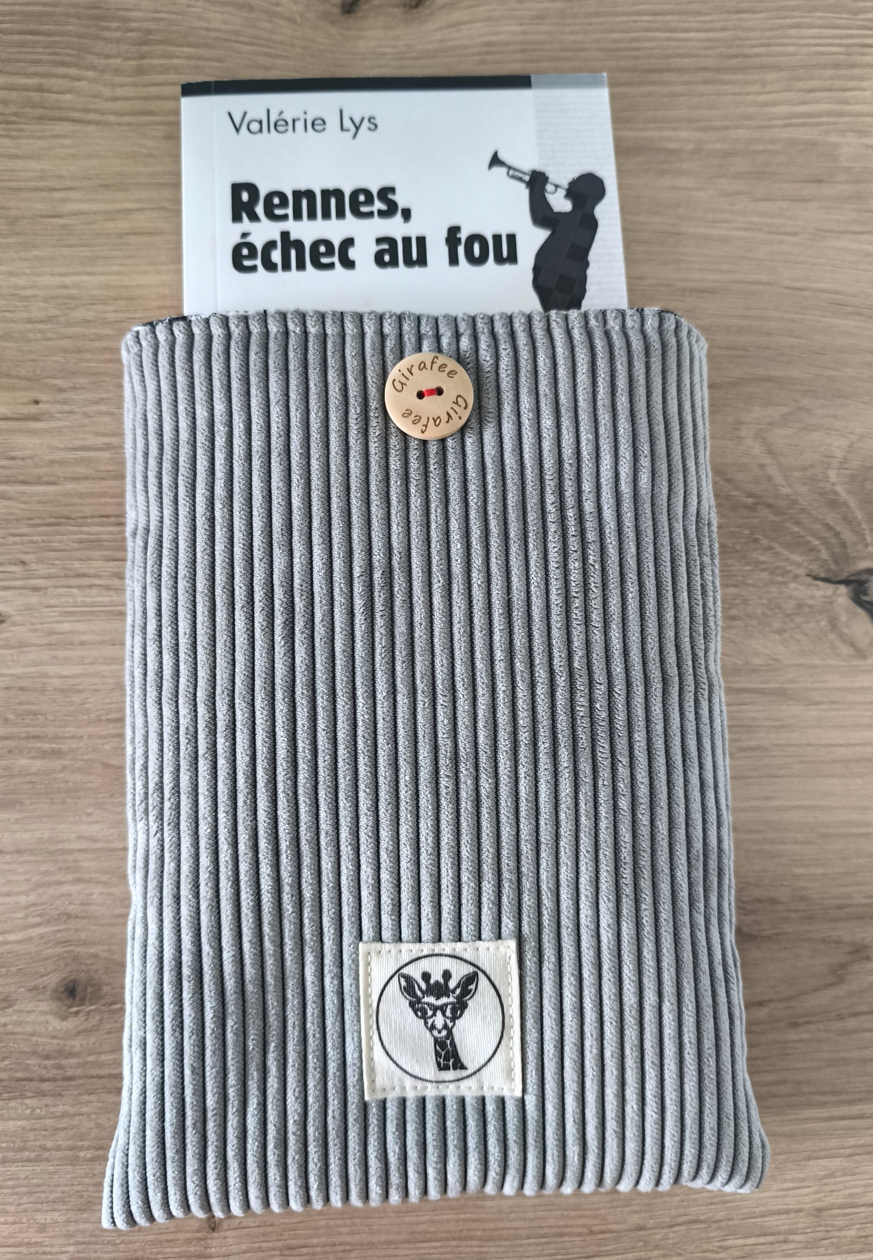 Housse liseuse ou livre de poche ECHO en velours gris