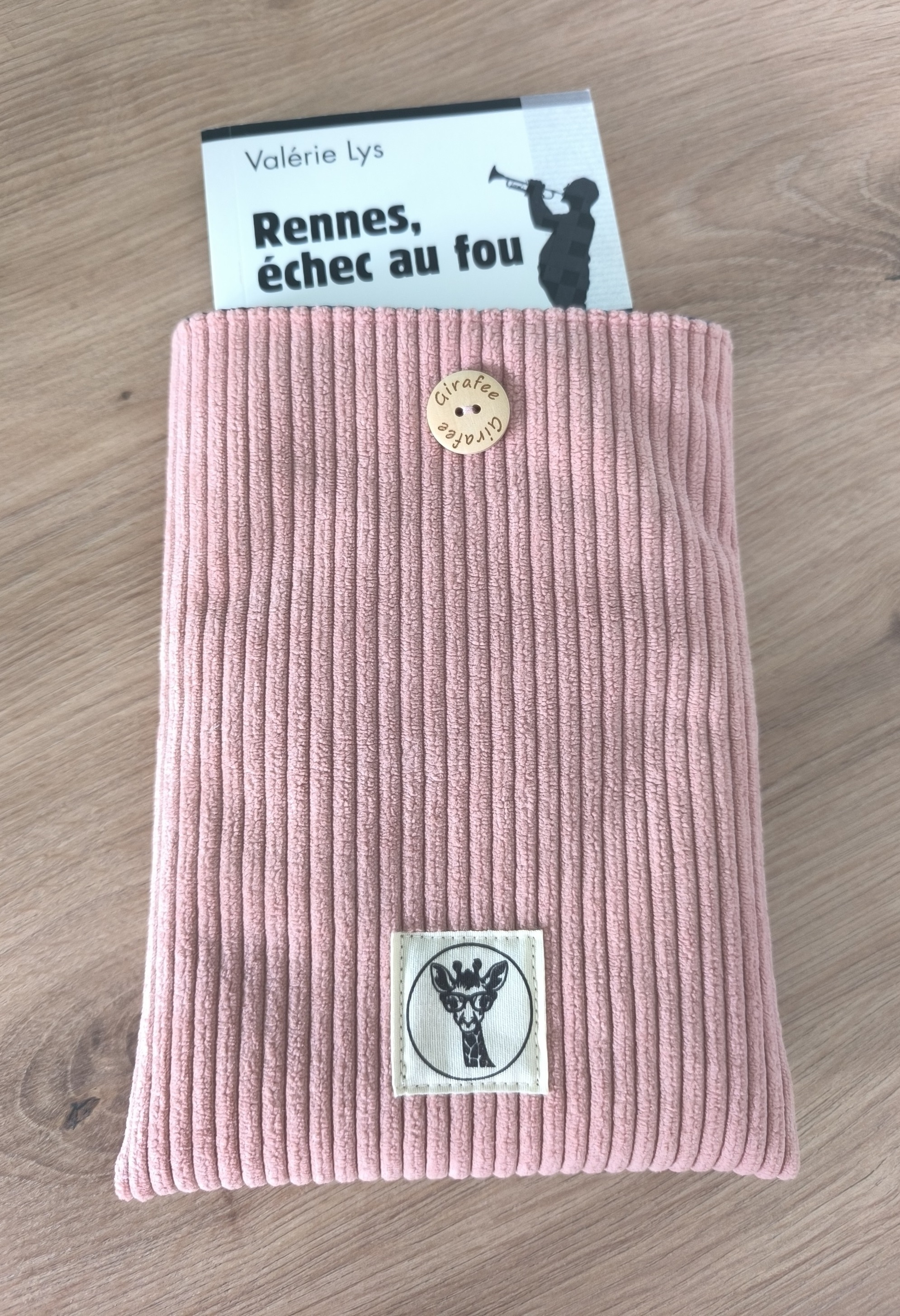 Housse liseuse ou livre de poche ECHO en velours rose