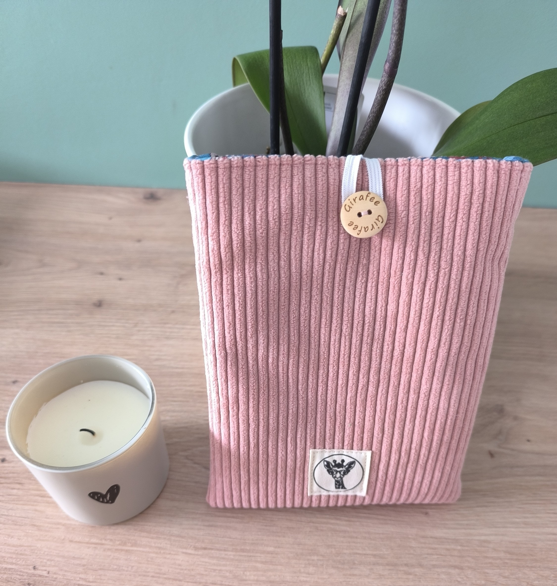 Housse liseuse ou livre de poche ECHO en velours rose