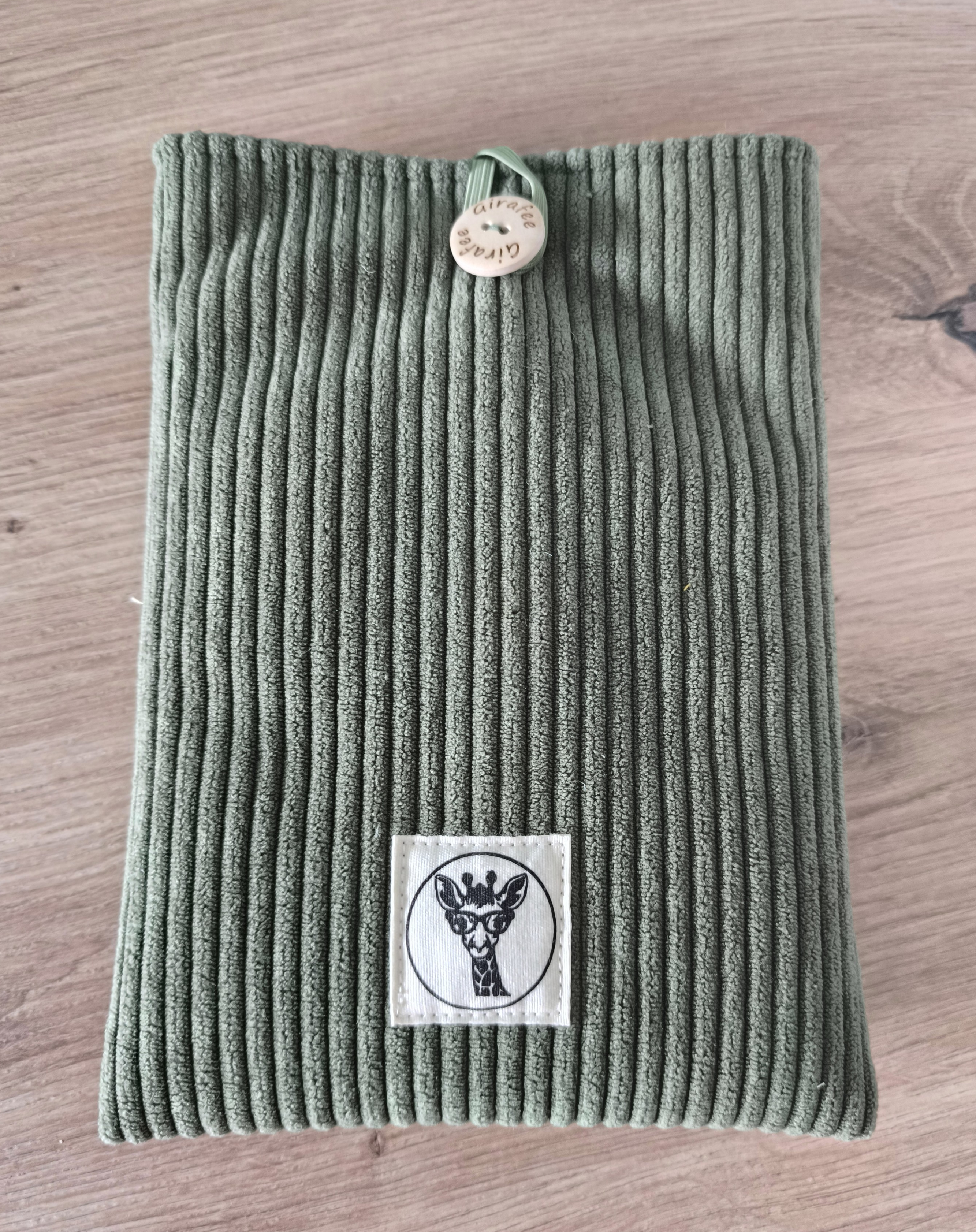 Housse liseuse ou livre de poche ECHO en velours kaki