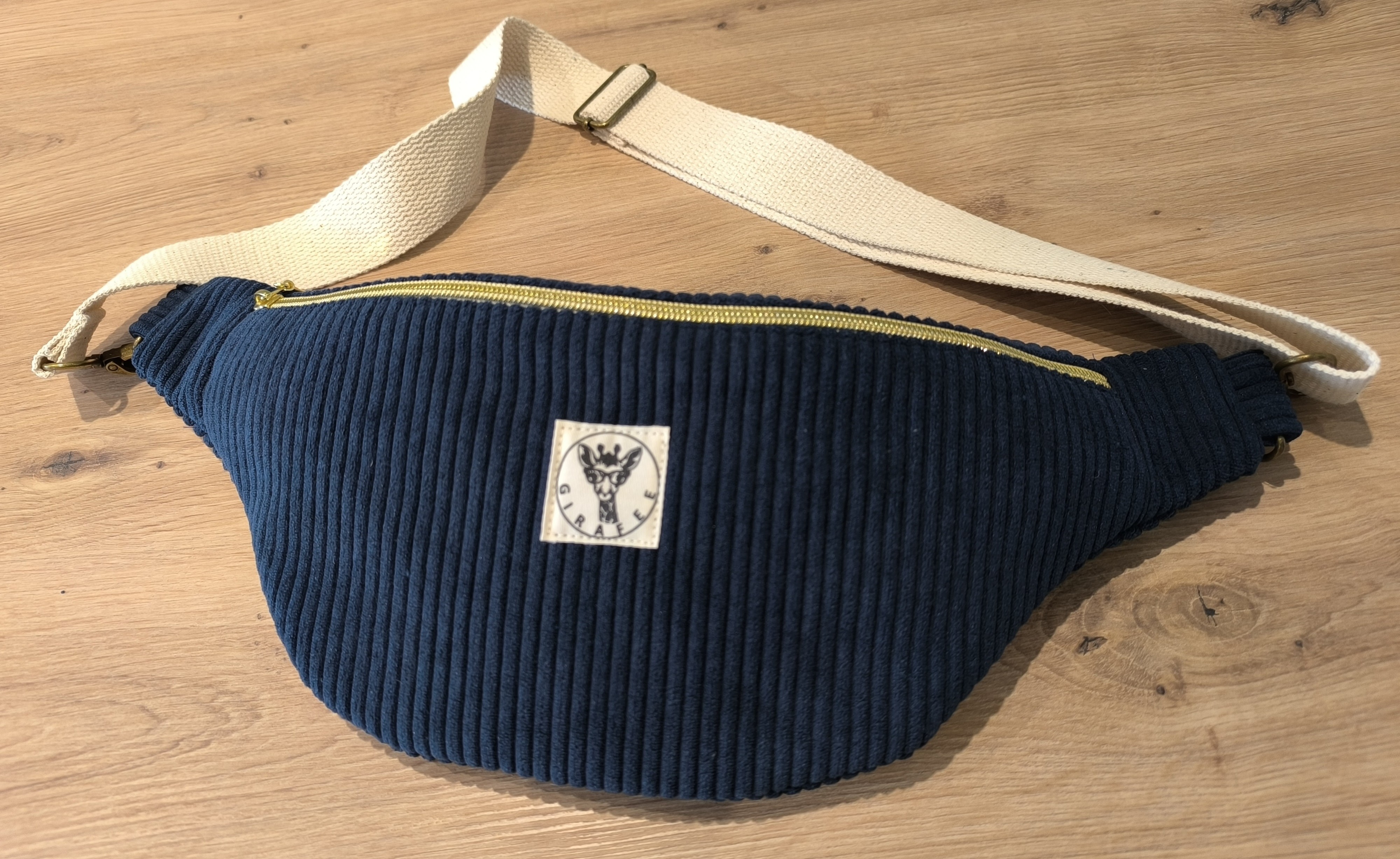 Sac banane GALAXY velours bleu marine