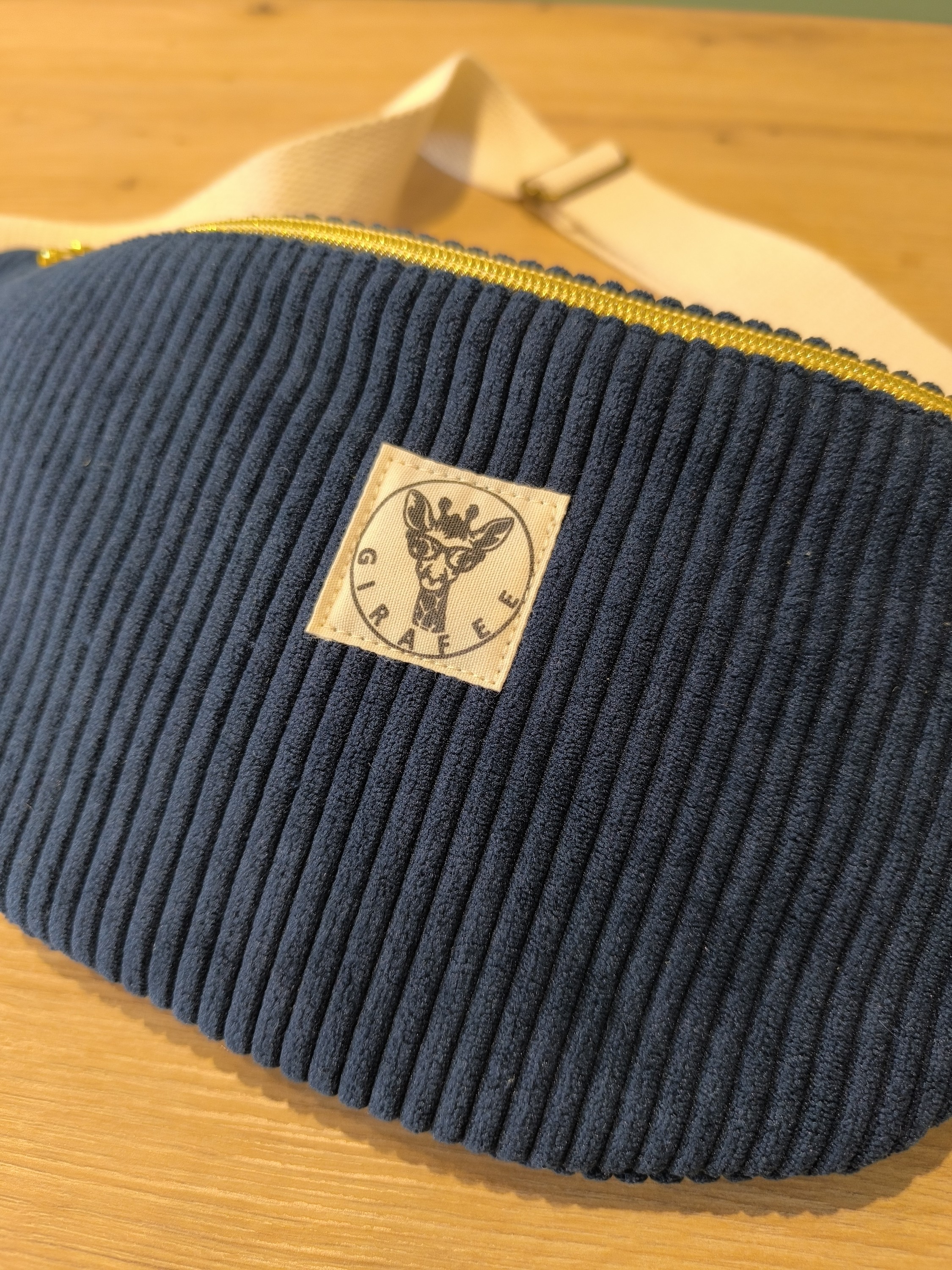 Sac banane GALAXY velours bleu marine