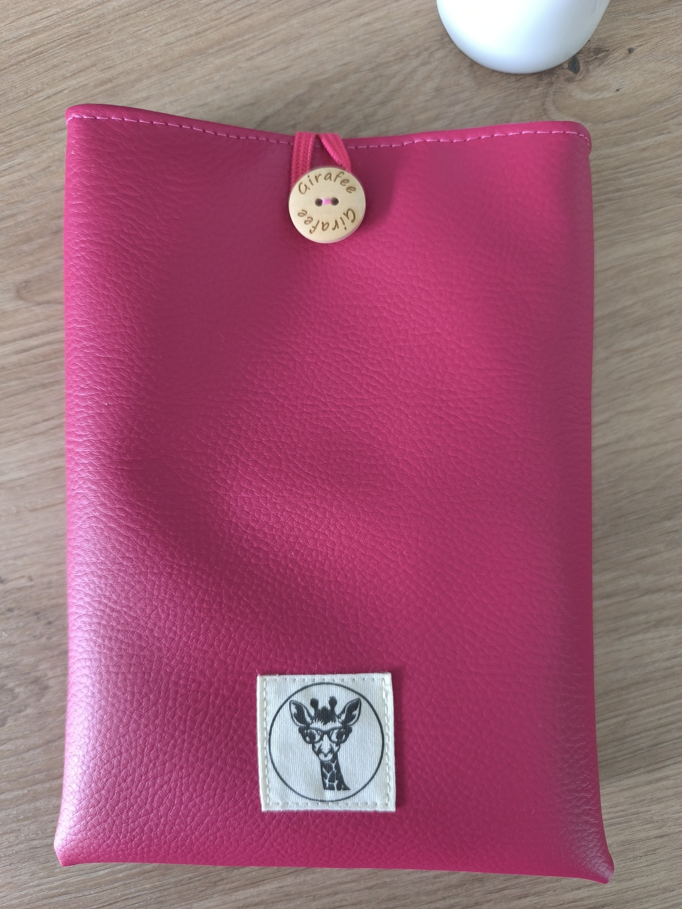 Housse liseuse ou livre de poche ECHO en simili cuir framboise