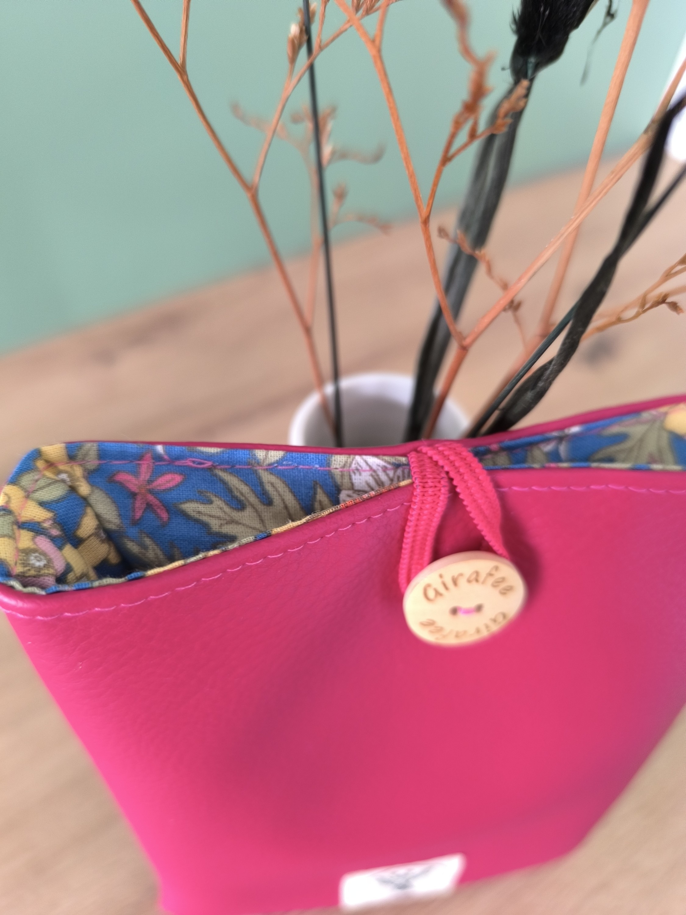 Housse liseuse ou livre de poche ECHO en simili cuir framboise