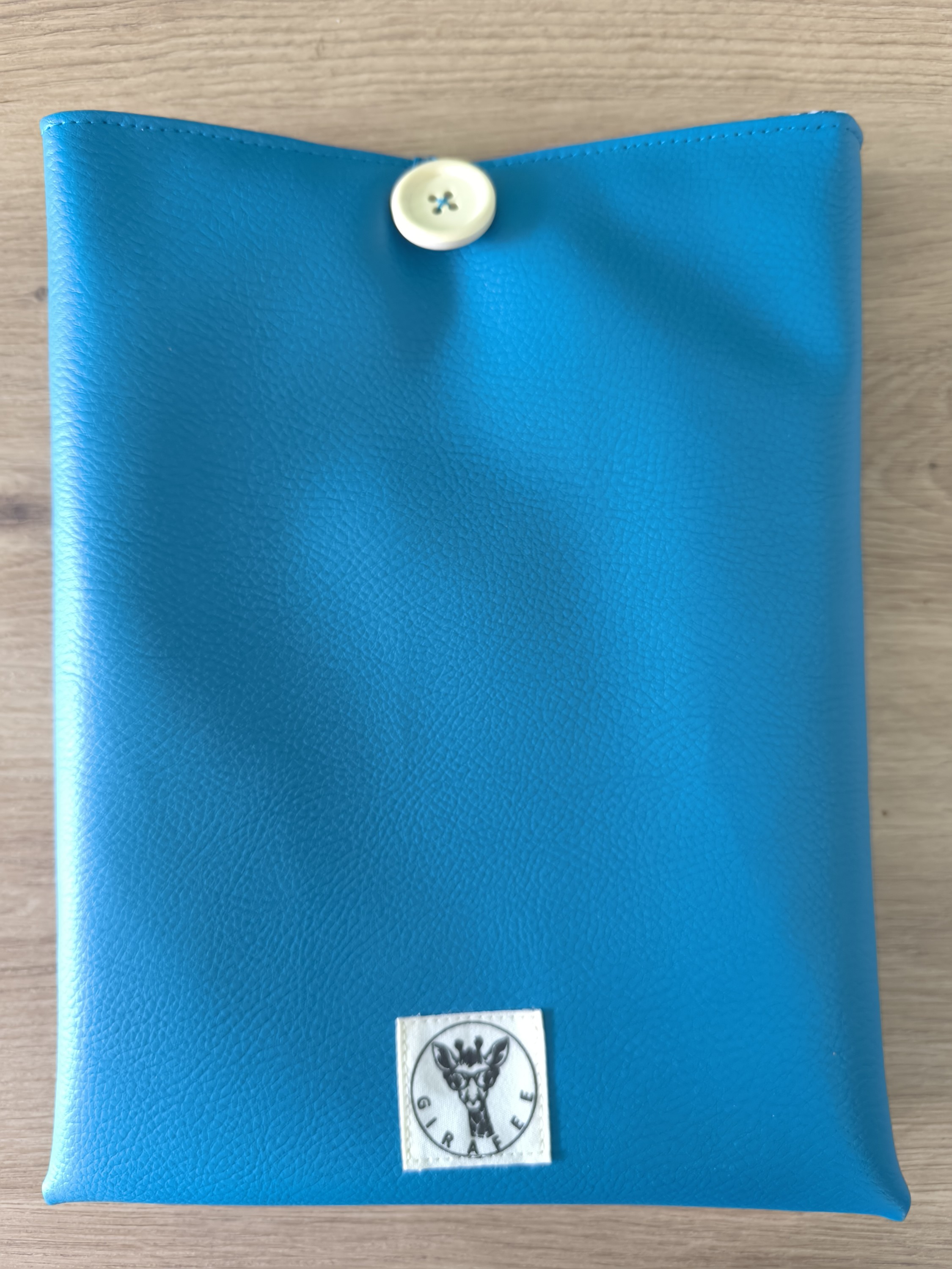 Housse tablette ou livré broché ASTRA en simili cuir bleu canard