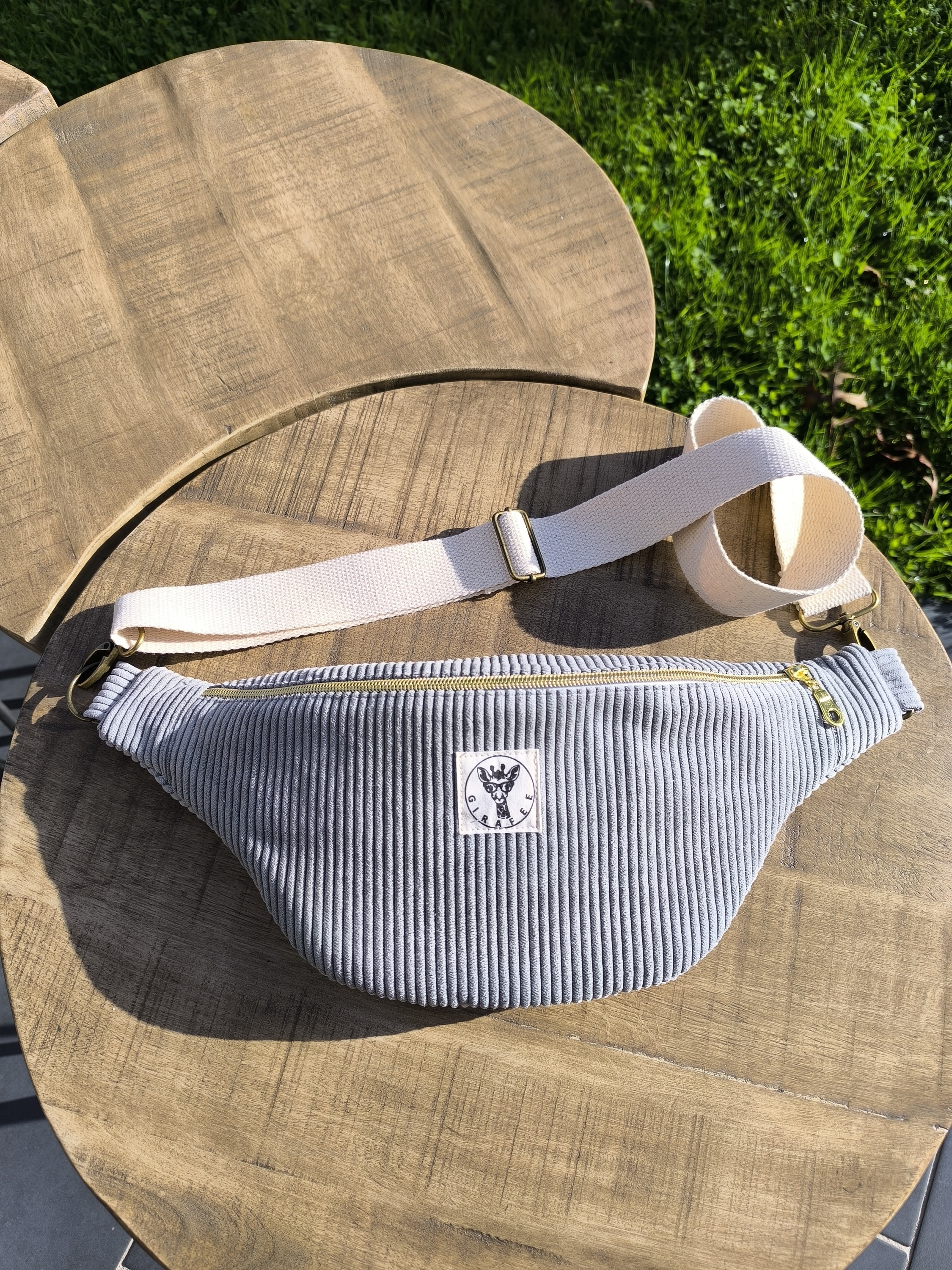 Sac banane GALAXY velours gris