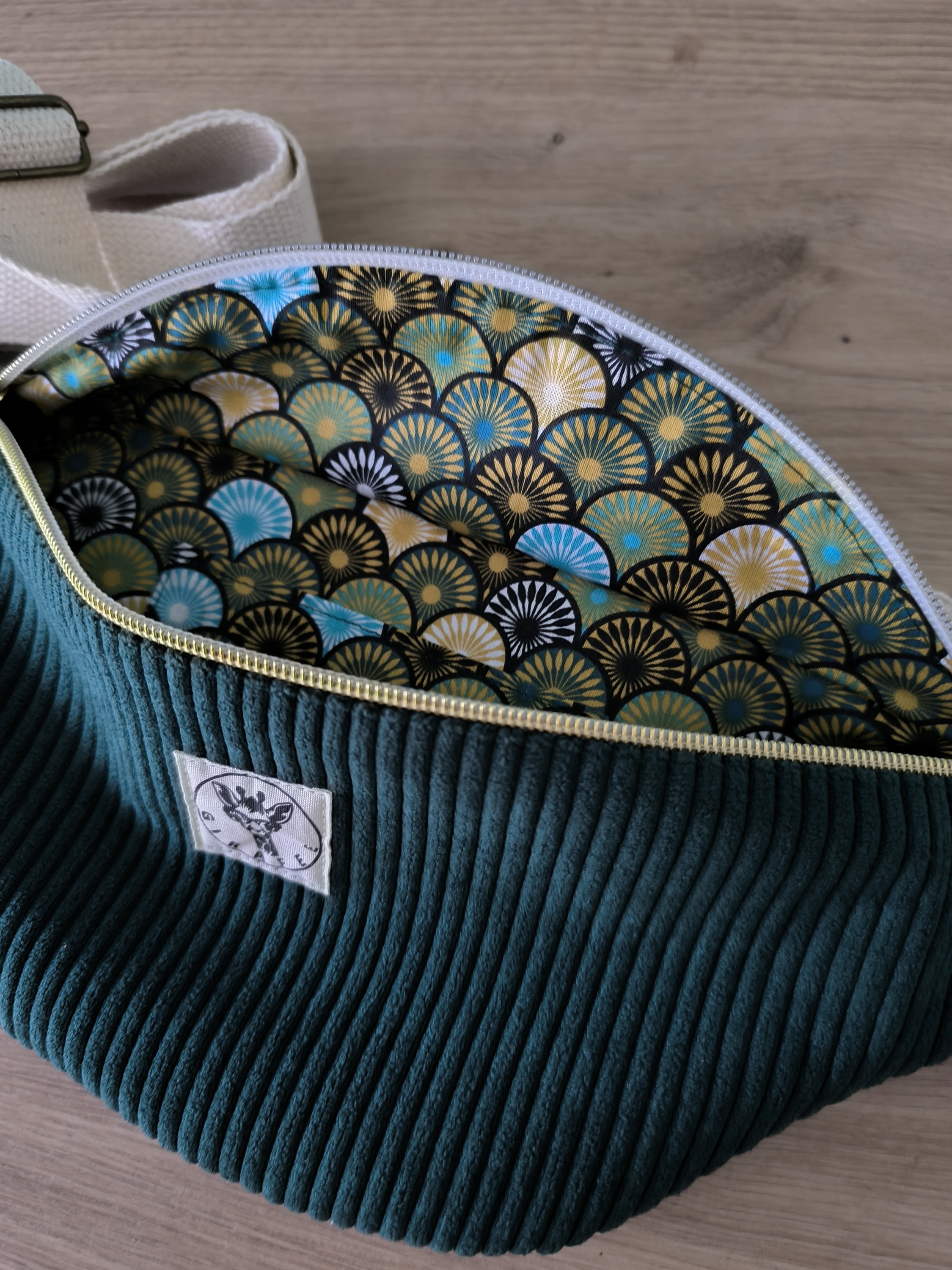 Sac banane GALAXY velours vert sapin