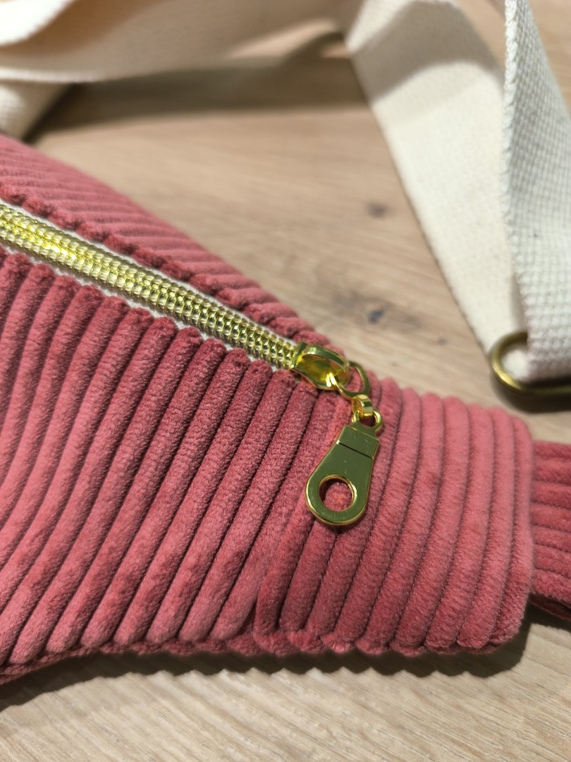 Sac banane GALAXY velours framboise