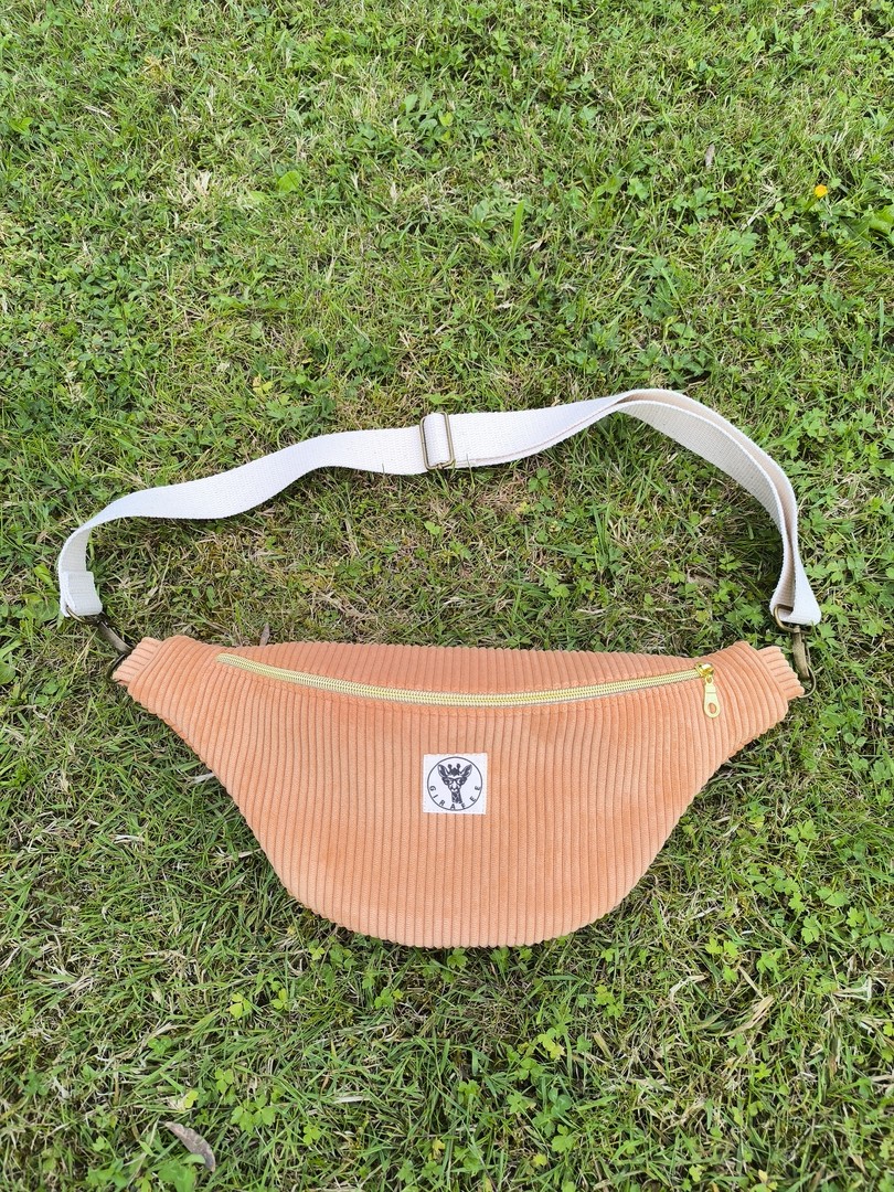 Sac banane GALAXY velours abricot