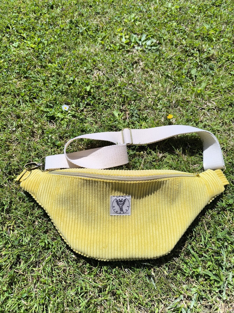 Sac banane GALAXY velours jaune vif