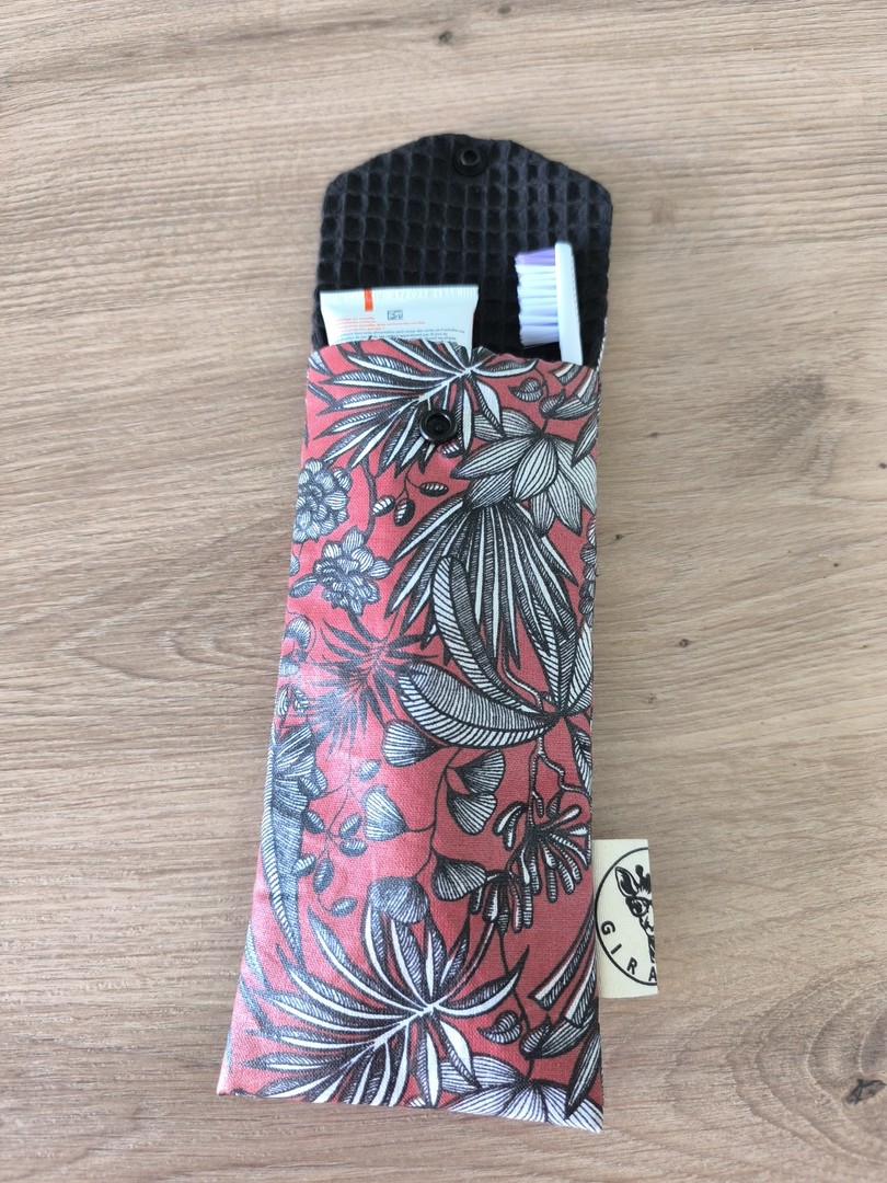 Pochette brosse à dents NEPTUNE bordeaux jungle