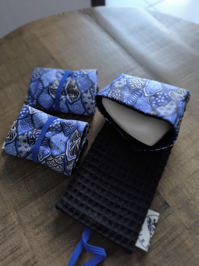 Etui savon COMET graphique bleu