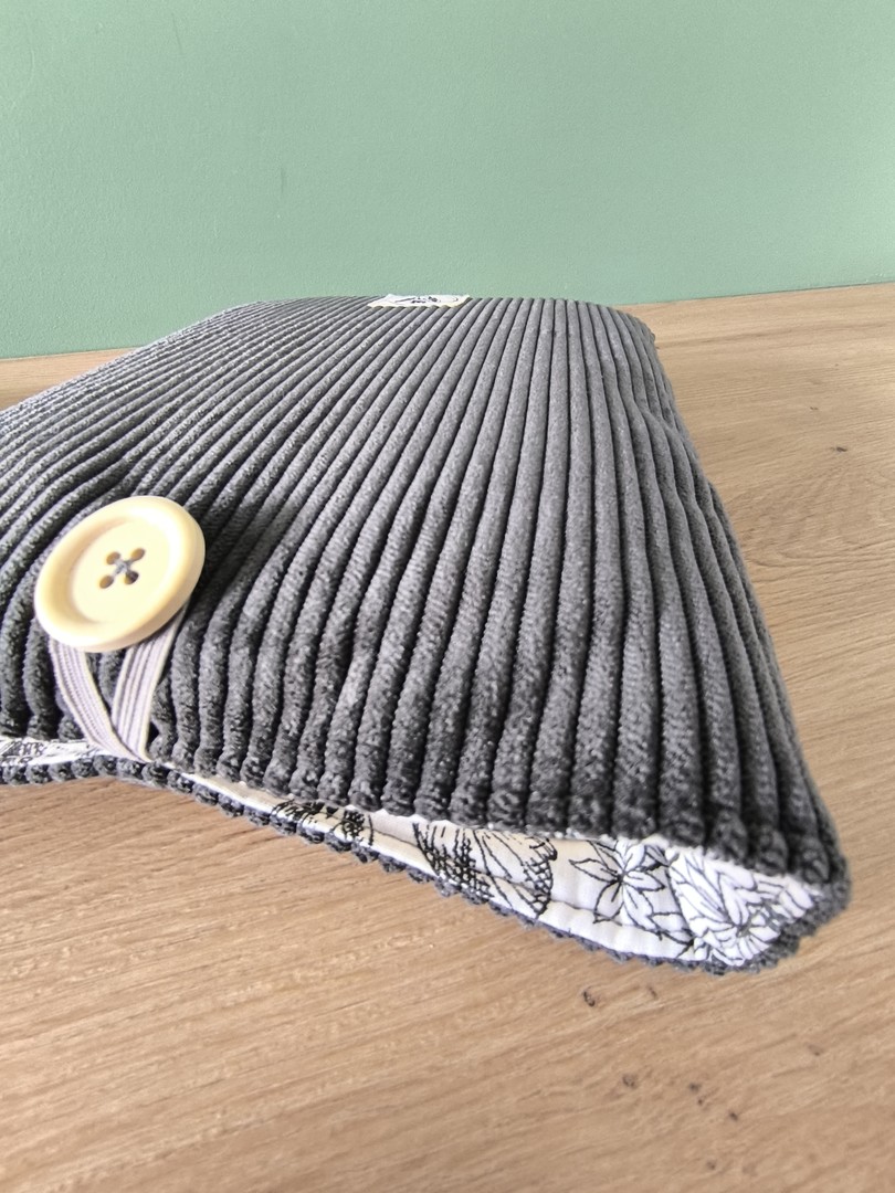 Housse tablette ou livré broché ASTRA en velours gris anthracite