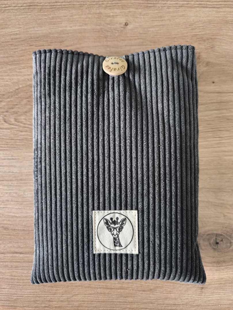 Housse liseuse ou livre de poche ECHO en velours gris anthracite