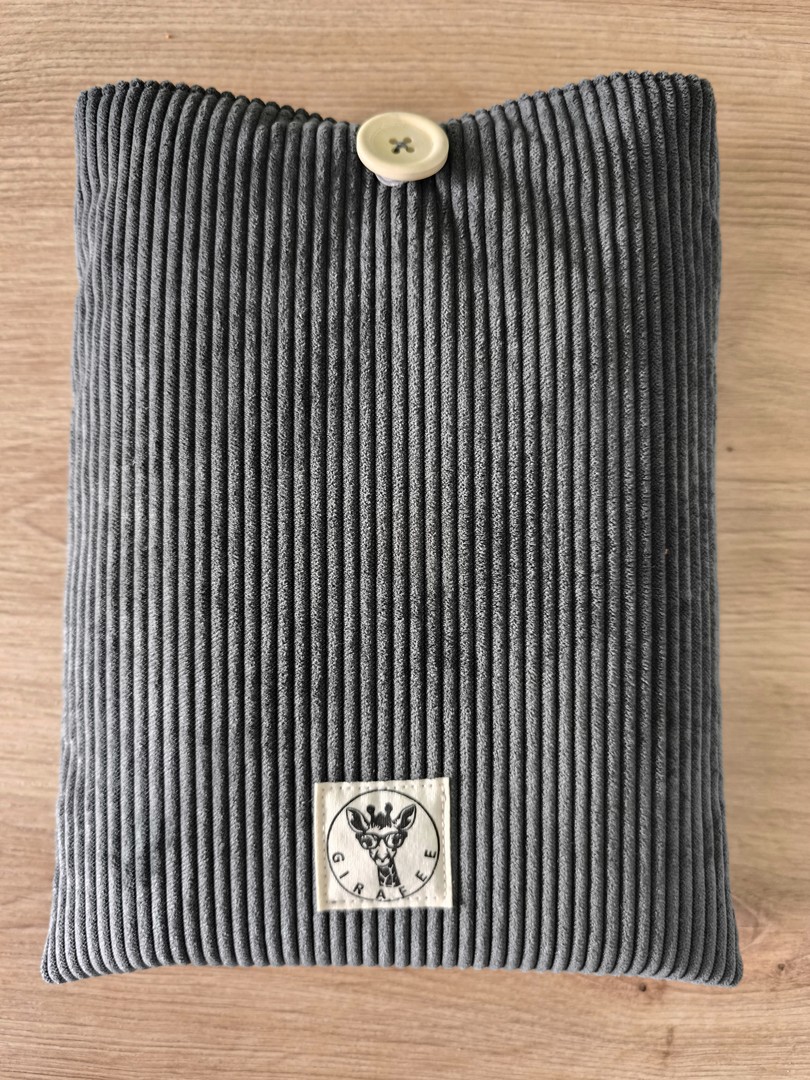 Housse tablette ou livré broché ASTRA en velours gris anthracite