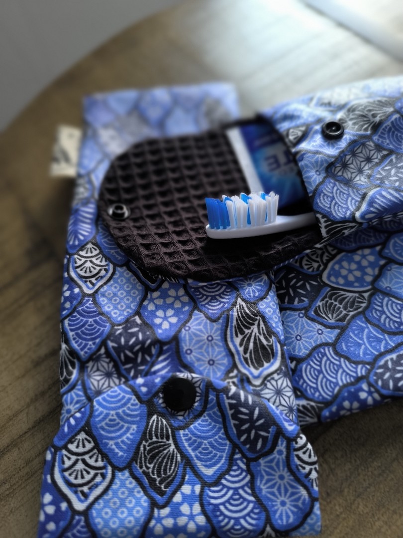 Pochette brosse à dents NEPTUNE graphique bleu