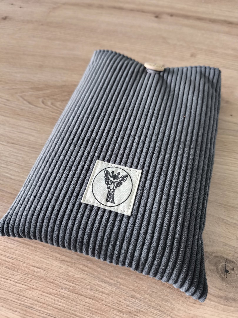 Housse liseuse ou livre de poche ECHO en velours gris anthracite