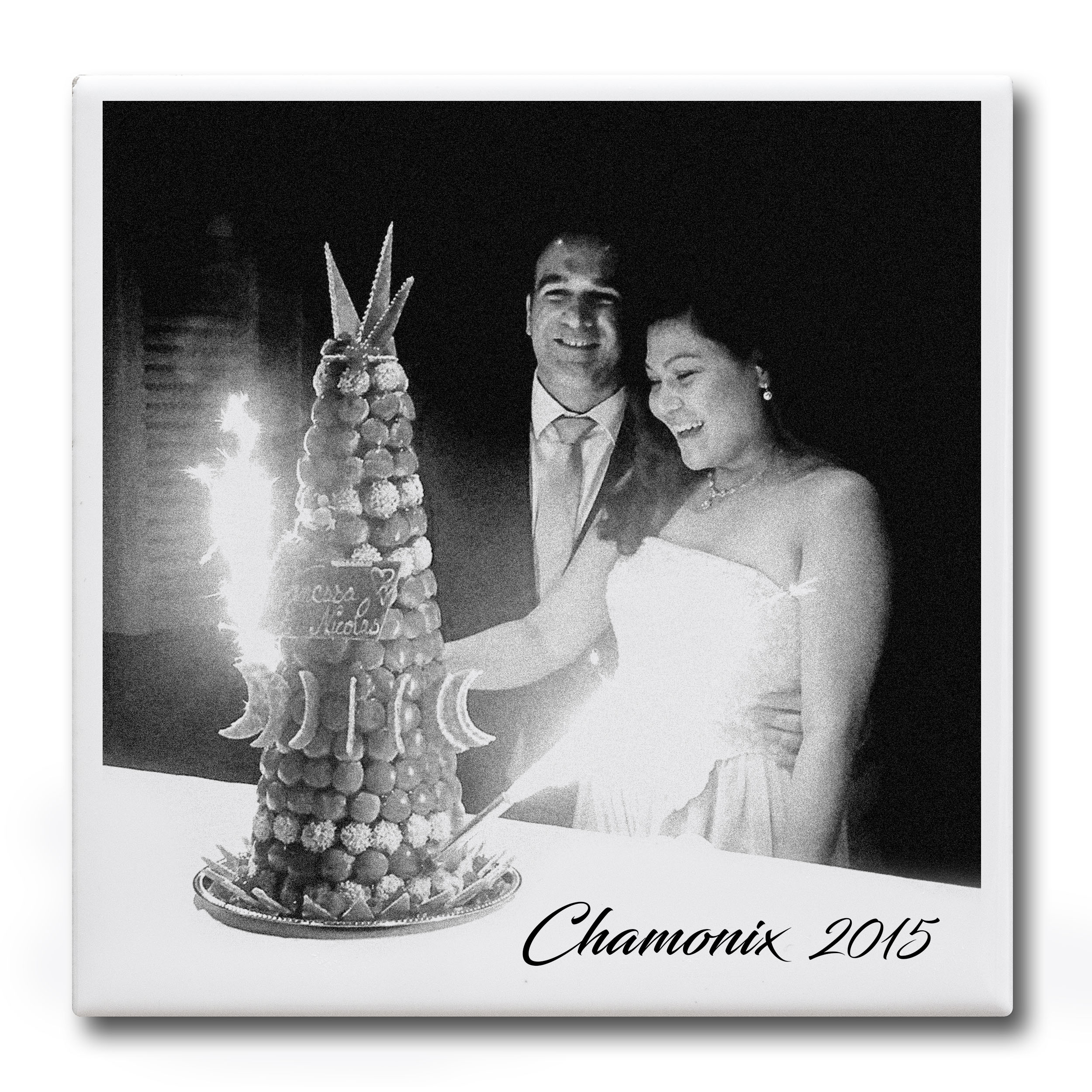 10.8x10.8cm white ceramic tile with your special photo / Votre photo en carreau de faïence