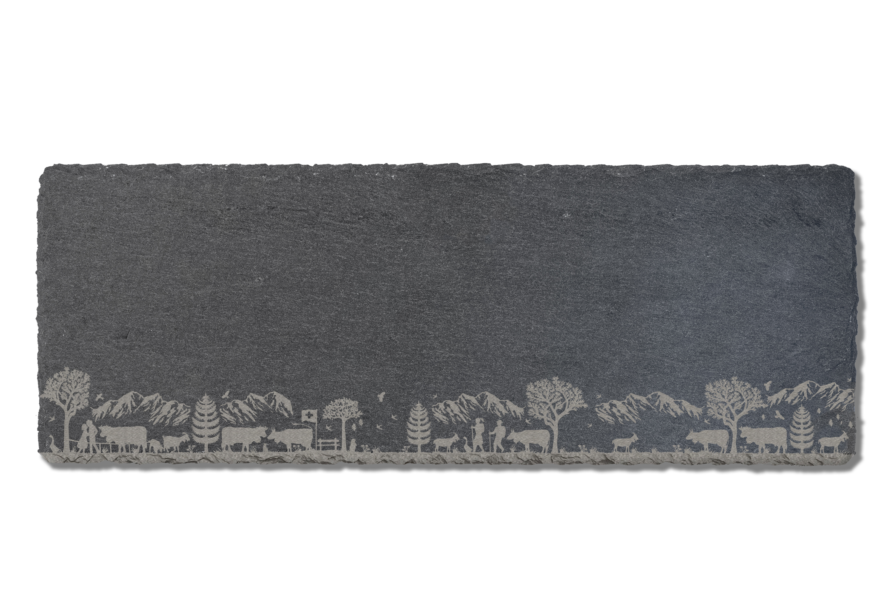 30x11cm Slate board with Swiss cut out inspired motif / Planche apéro en ardoise avec motif inspiré par les découpages Suisse