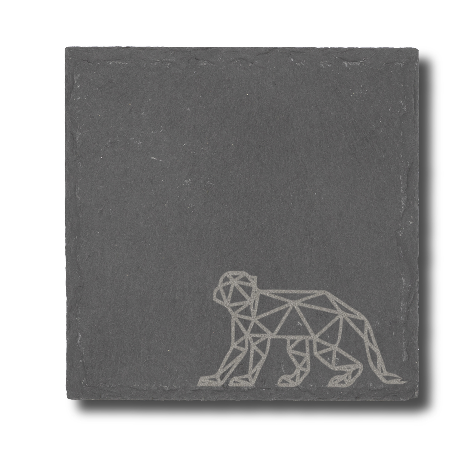 Slate coasters with animal signs motifs  / Dessous de verre en ardoise avec motifs de signes d'animaux