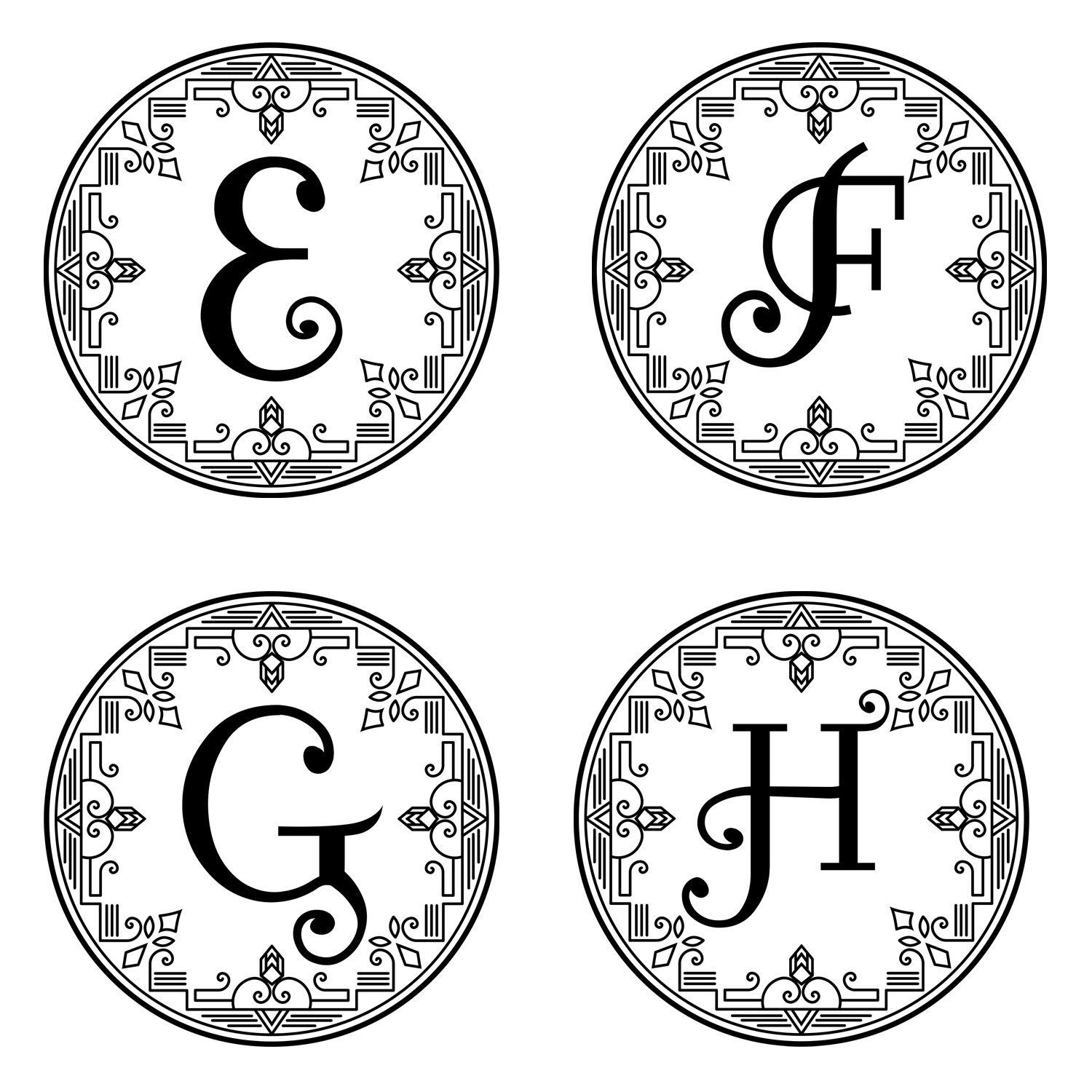 Slate coasters with monogram motif - Customizable / Dessous de verre en ardoise avec monogram personnalisable