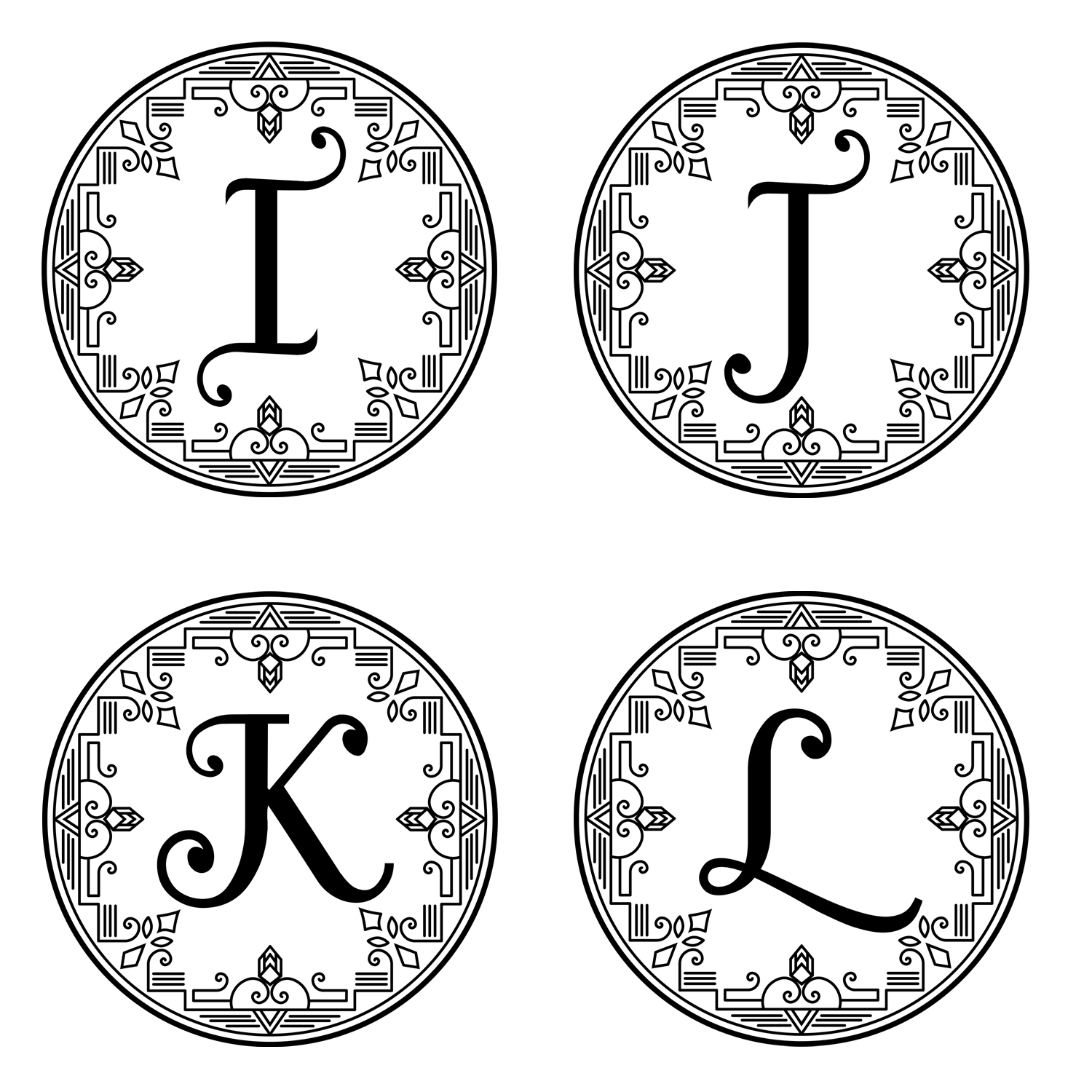 Slate coasters with monogram motif - Customizable / Dessous de verre en ardoise avec monogram personnalisable
