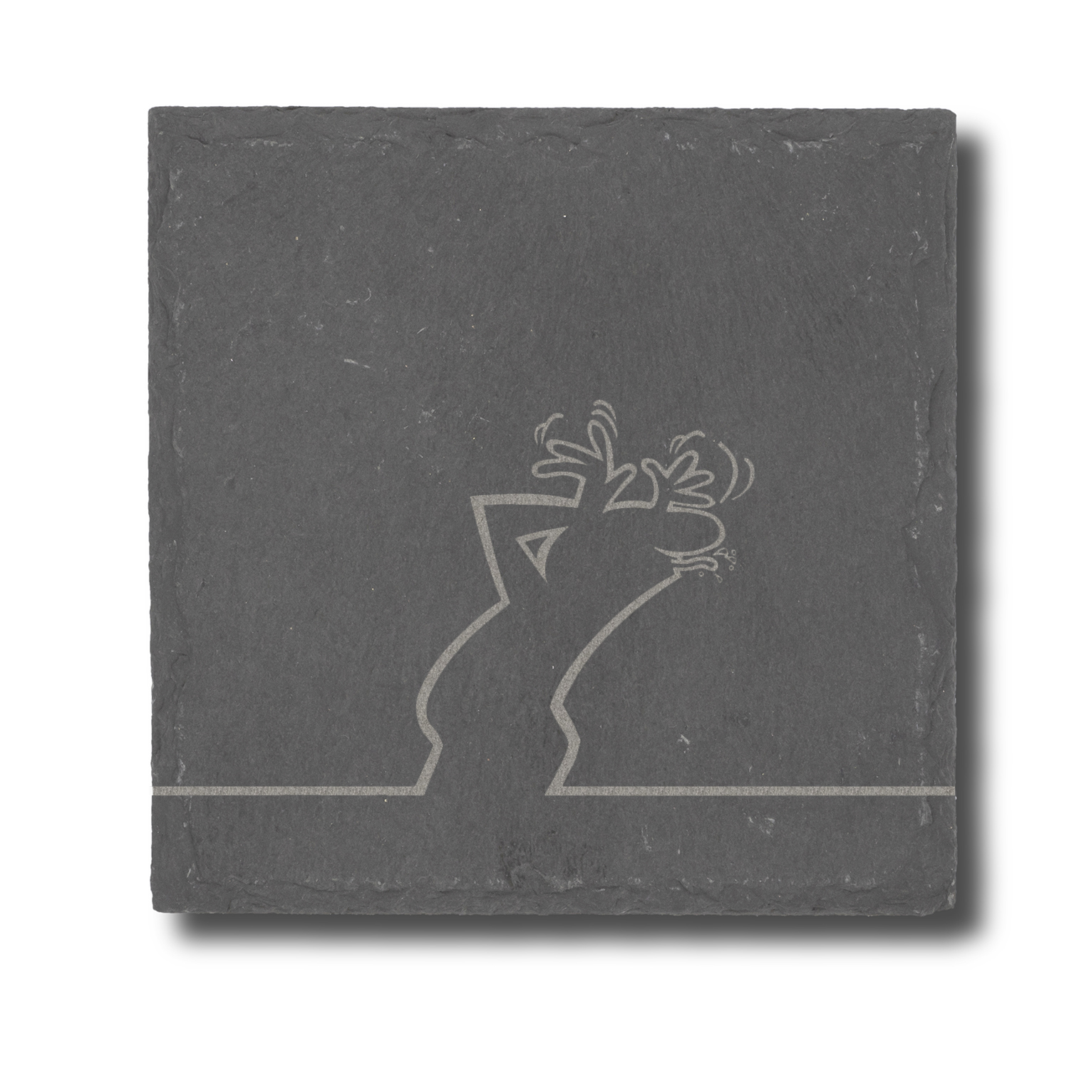 Slate coasters with La Linea inspired motifs / Dessous de verre en ardoise avec motifs inspirés par La Linea
