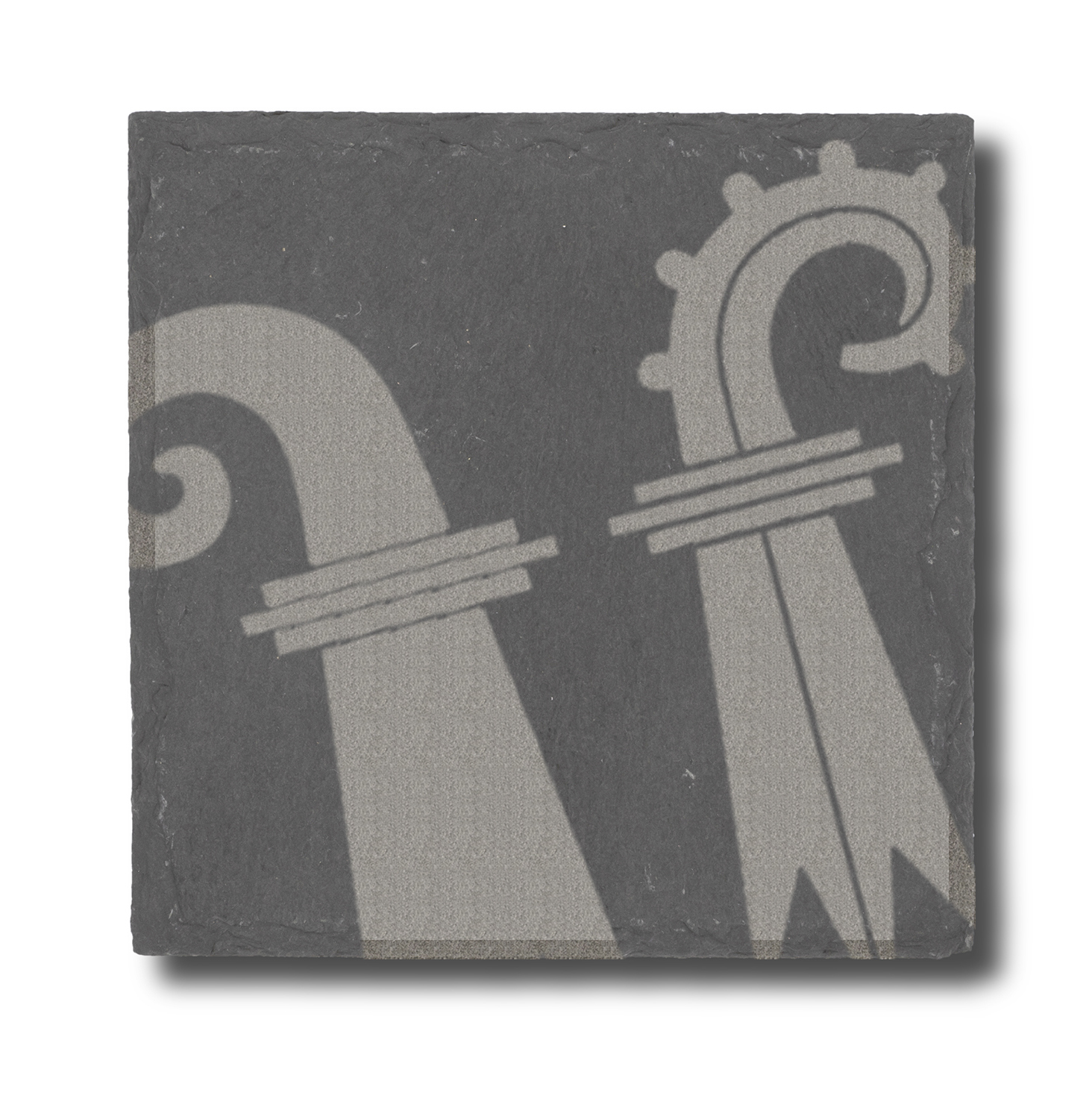 Slate coasters with Swiss Cantons inspired motifs / Dessous de verre en ardoise avec motifs inspirés par les Cantons Suisses