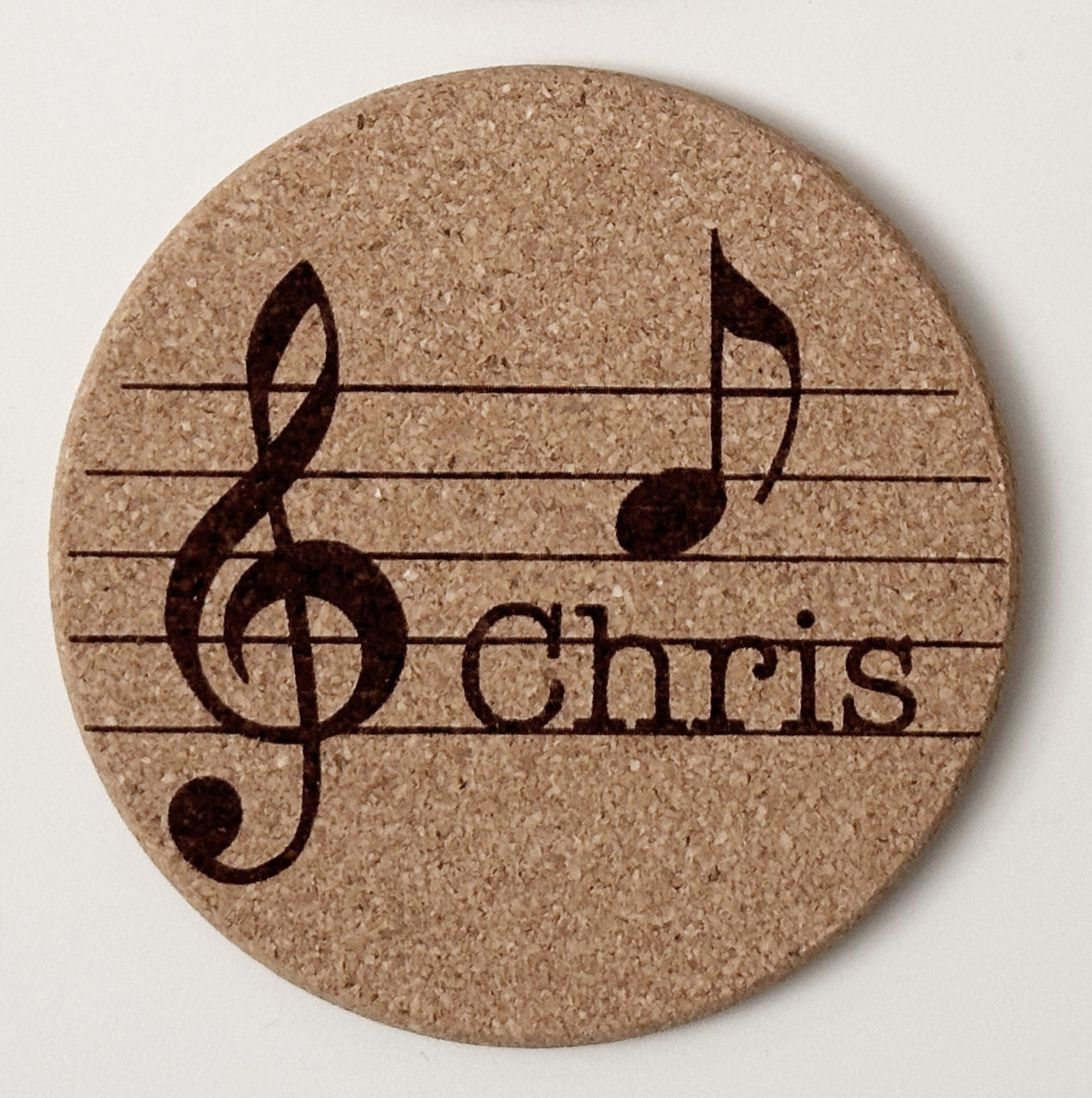 Cork coasters with music inspired motif - Customizable / Dessous de verre en liège personnalisables avec motif inspiré par la musique