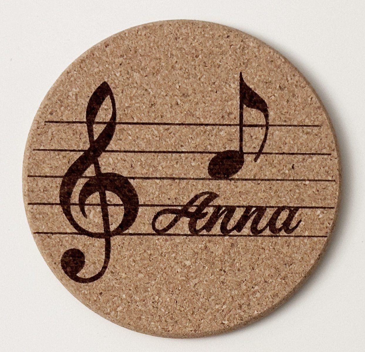 Cork coasters with music inspired motif - Customizable / Dessous de verre en liège personnalisables avec motif inspiré par la musique