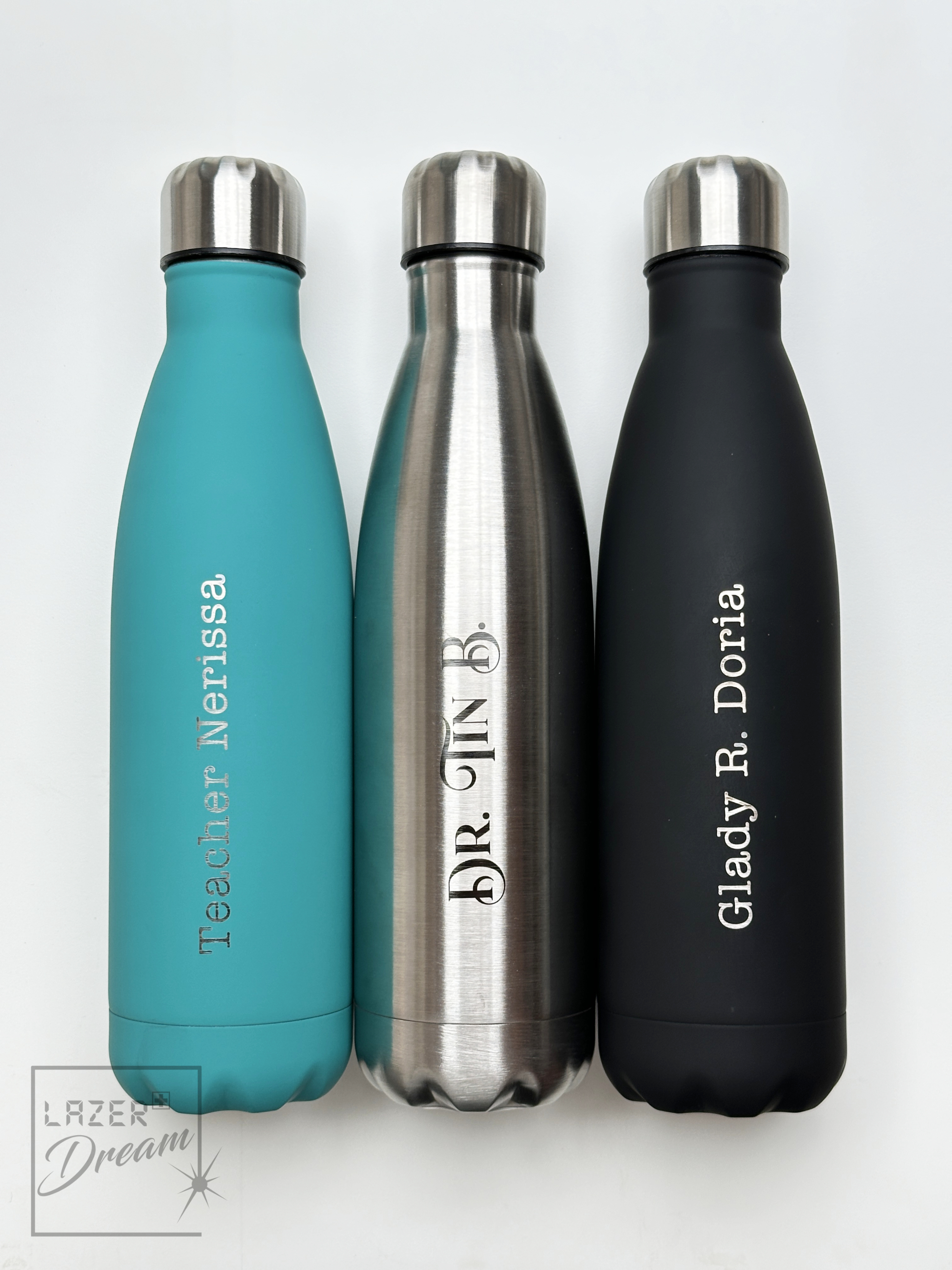 500ml Insulated water bottle - soft touch turquoise / Bouteille isotherme en acier inoxidable turquoise